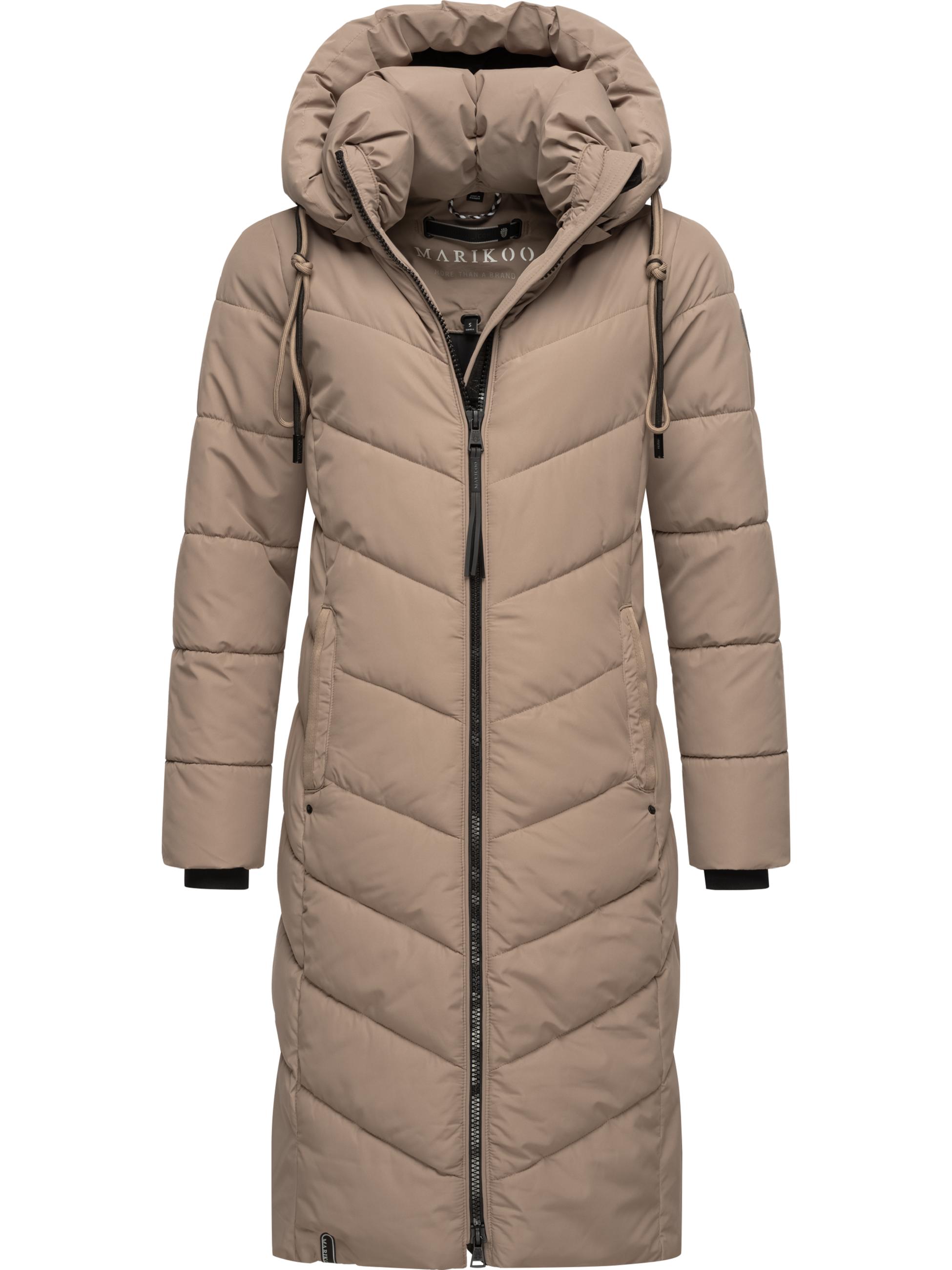 Warmer Steppmantel mit abnehmbarer Kapuze "Sahnekatzii XIV-1" Taupe Grey