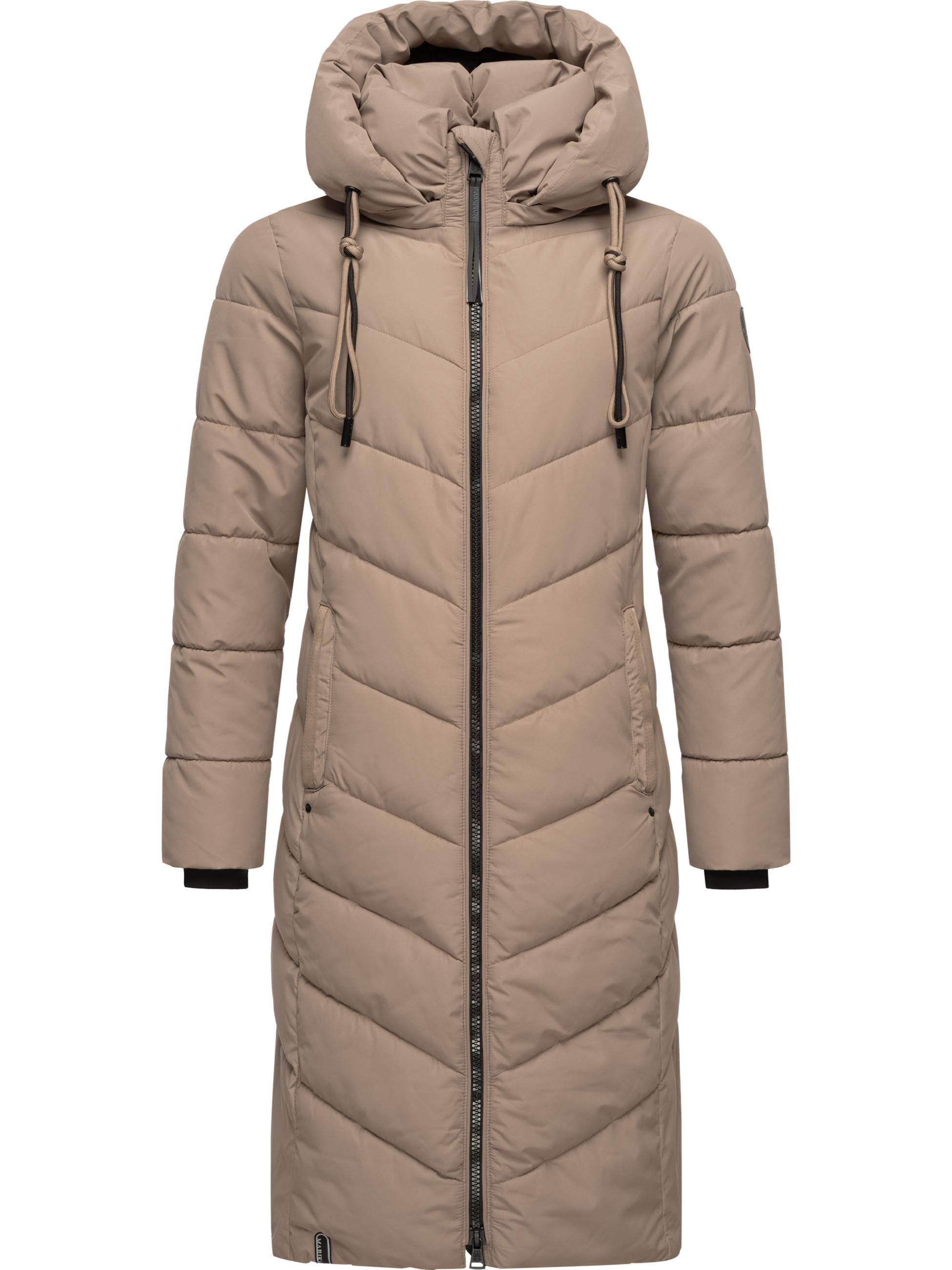 Warmer Steppmantel mit abnehmbarer Kapuze "Sahnekatzii XIV-1" Taupe Grey