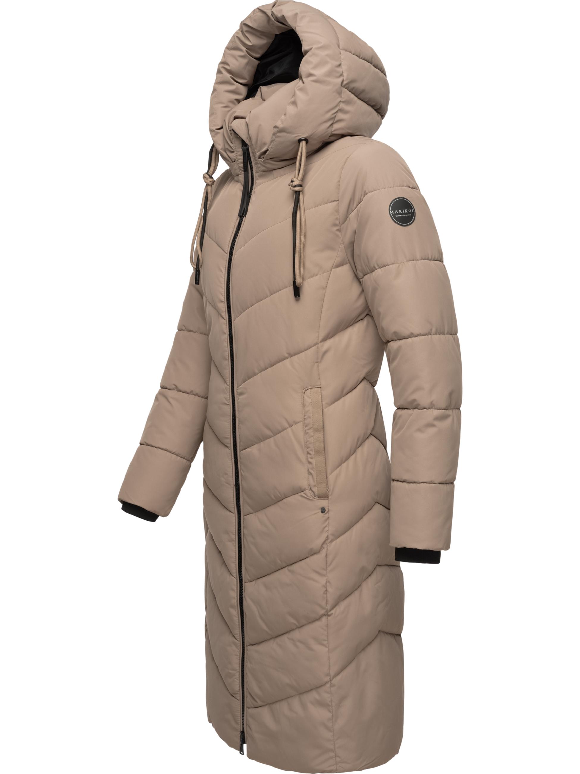 Warmer Steppmantel mit abnehmbarer Kapuze "Sahnekatzii XIV-1" Taupe Grey