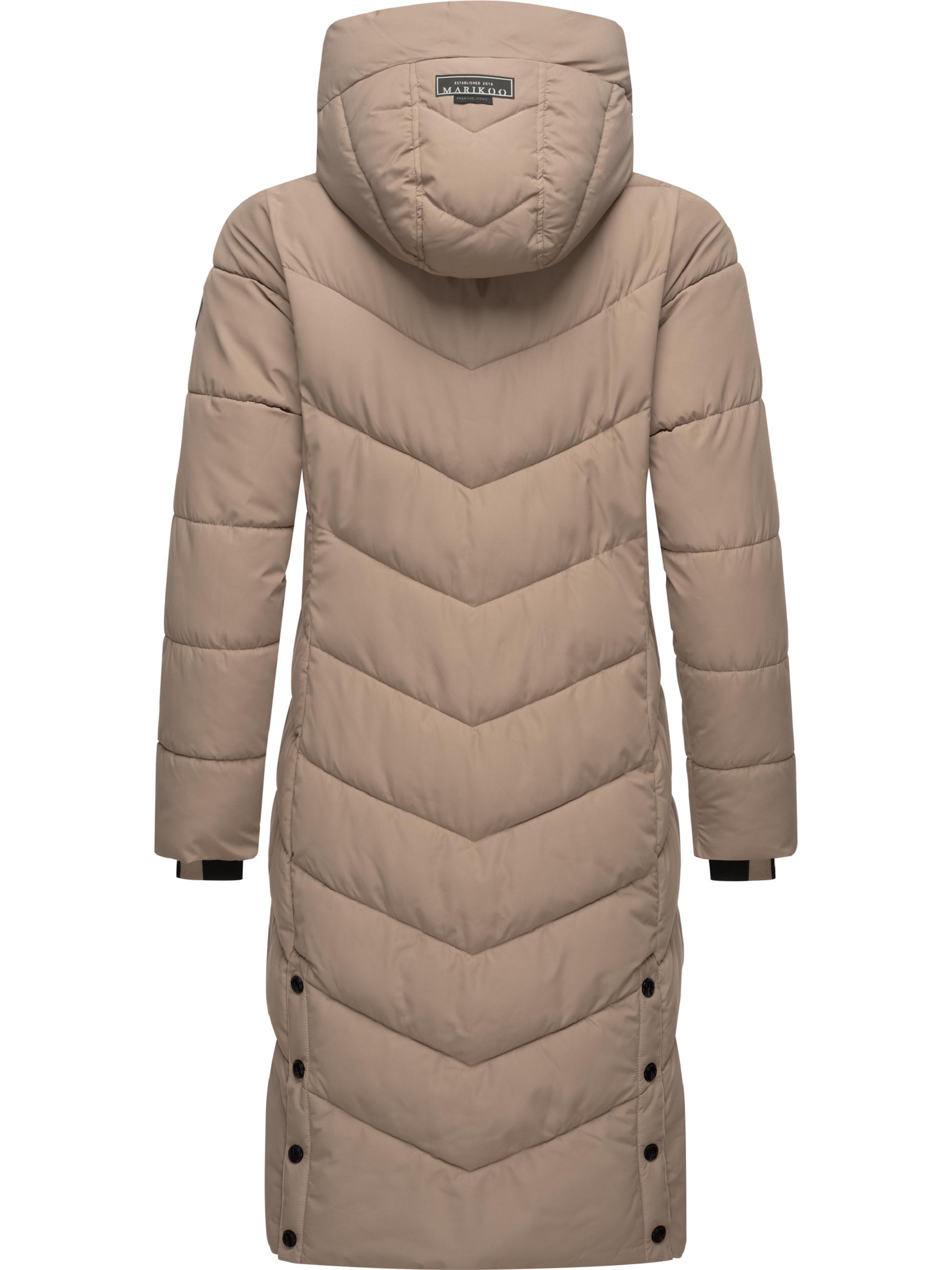 Warmer Steppmantel mit abnehmbarer Kapuze "Sahnekatzii XIV-1" Taupe Grey