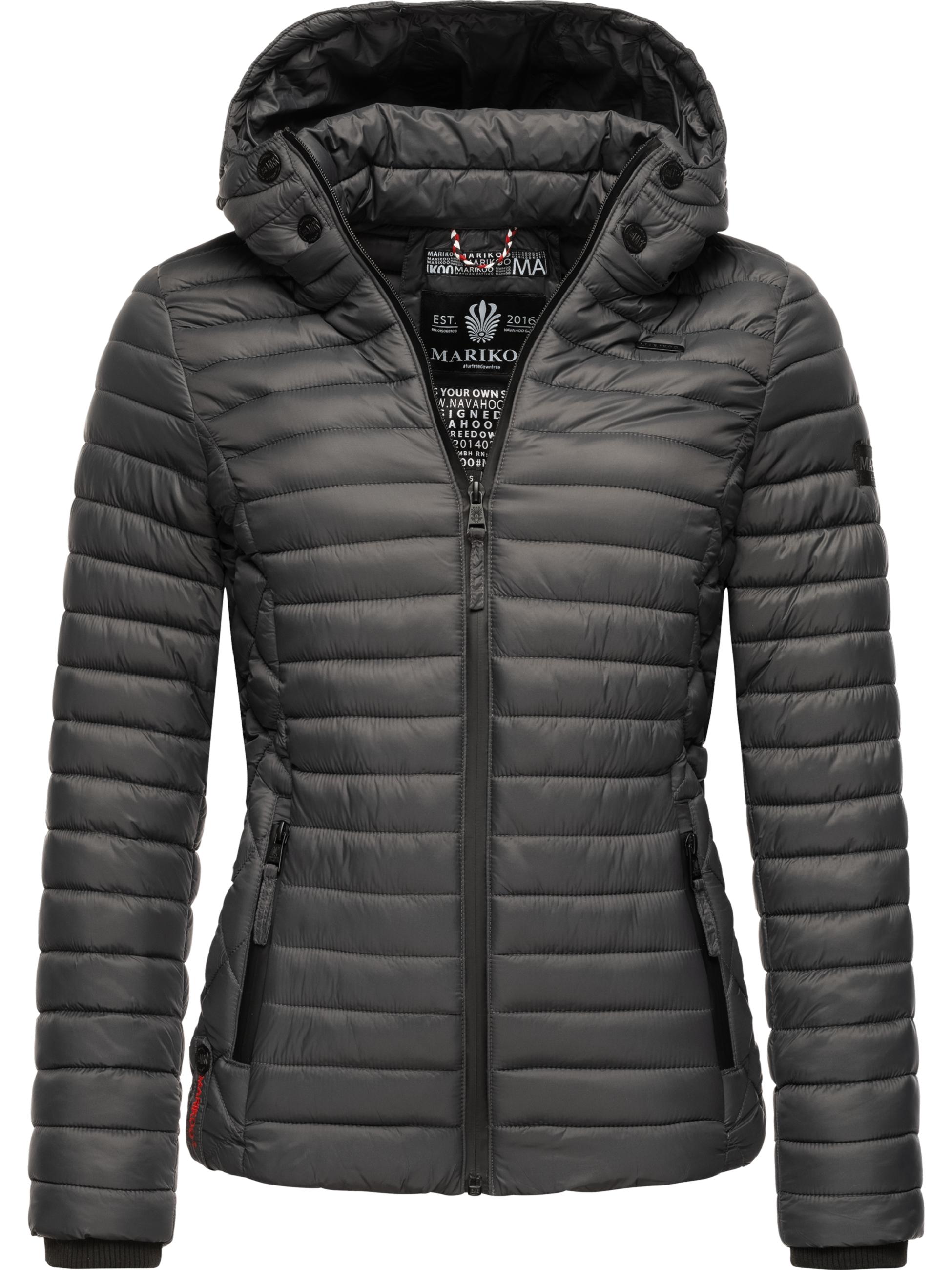 Leichte Steppjacke mit Kapuze "Samtpfote" Anthracite