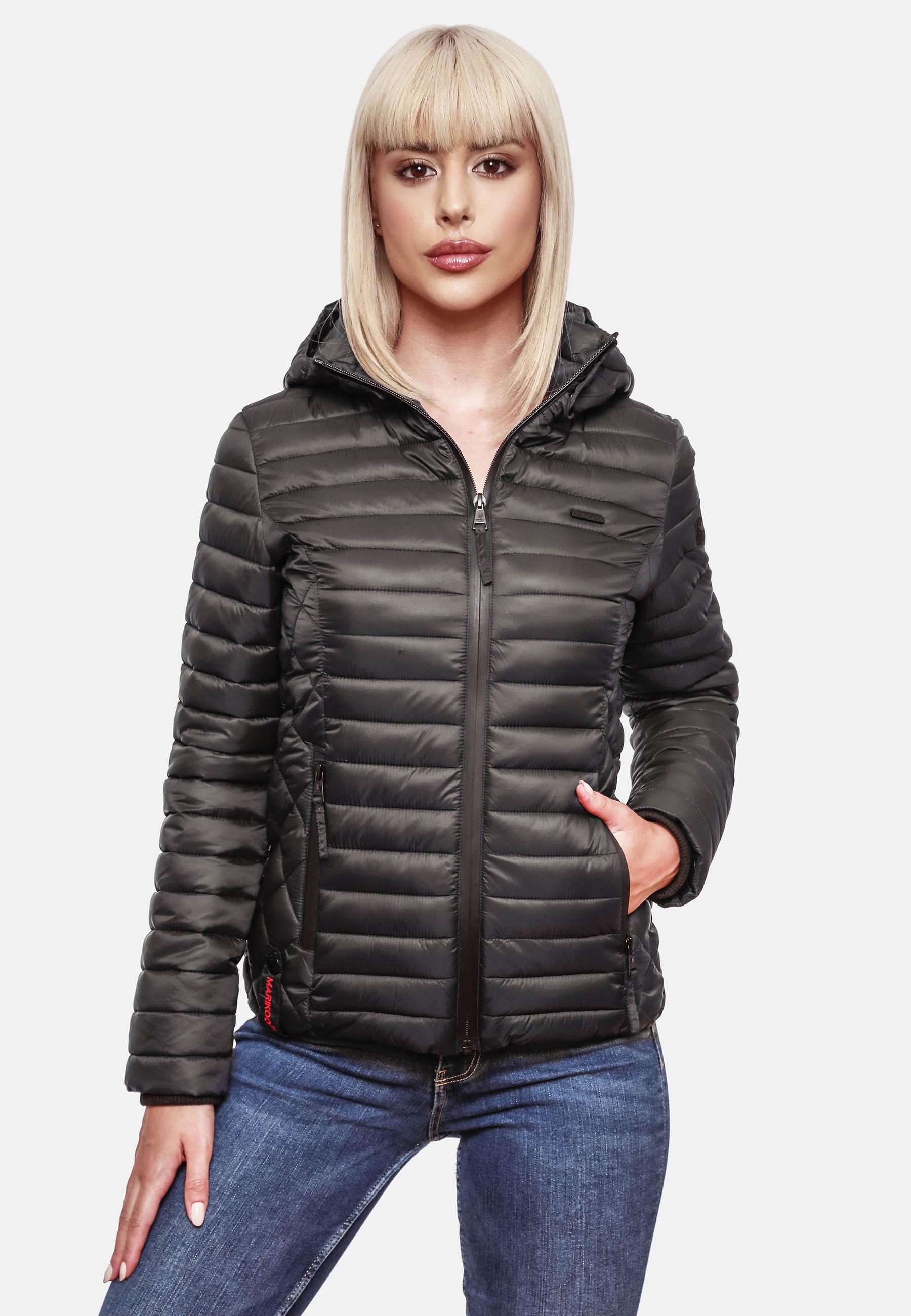 Leichte Steppjacke mit Kapuze "Samtpfote" Anthracite