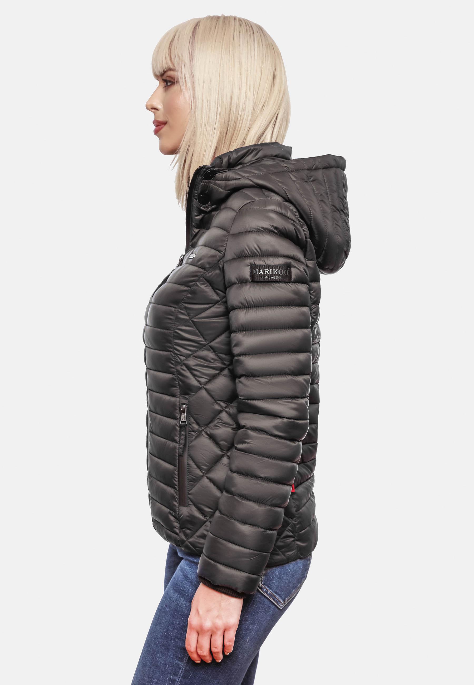 Leichte Steppjacke mit Kapuze "Samtpfote" Anthracite