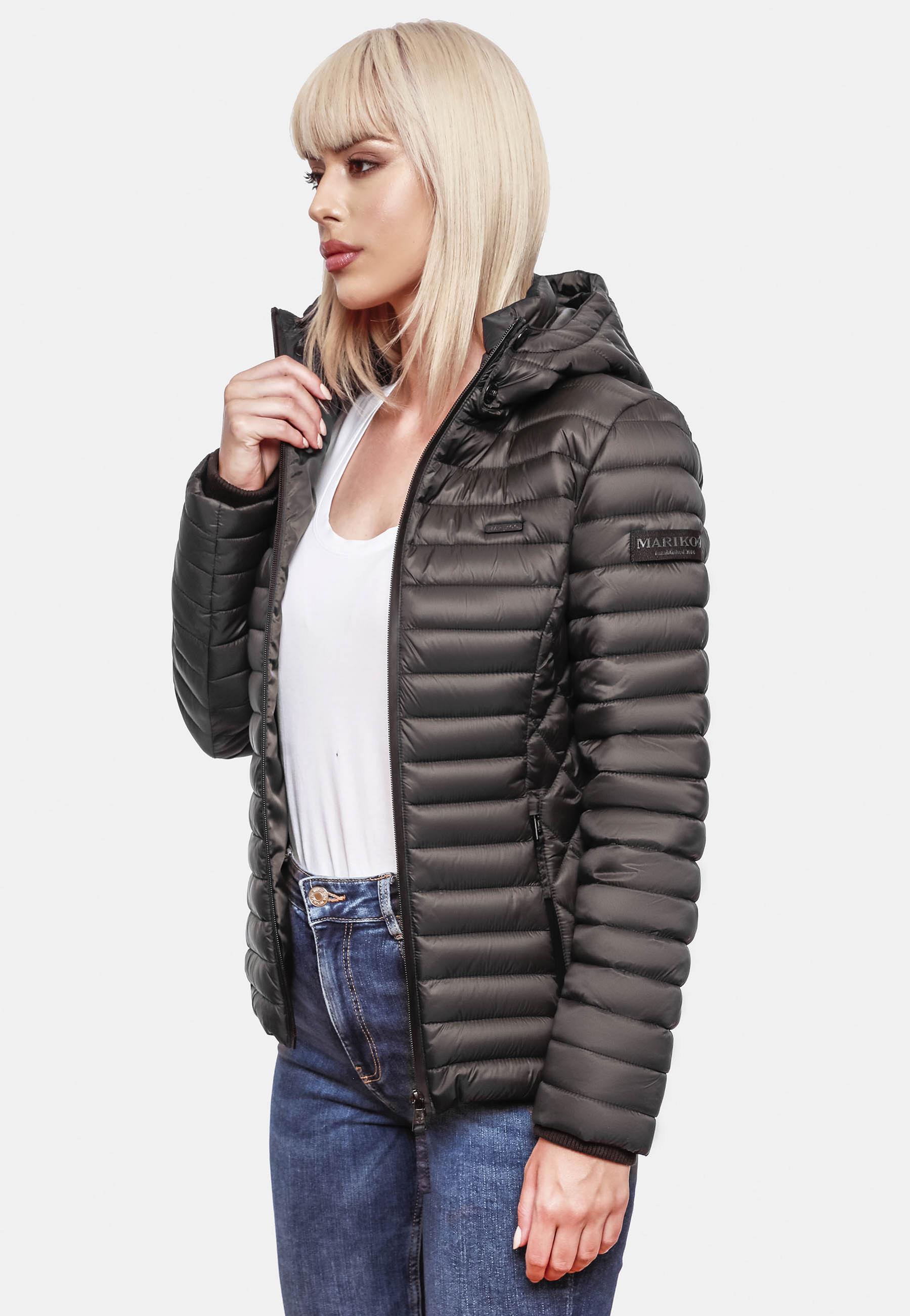 Leichte Steppjacke mit Kapuze "Samtpfote" Anthracite