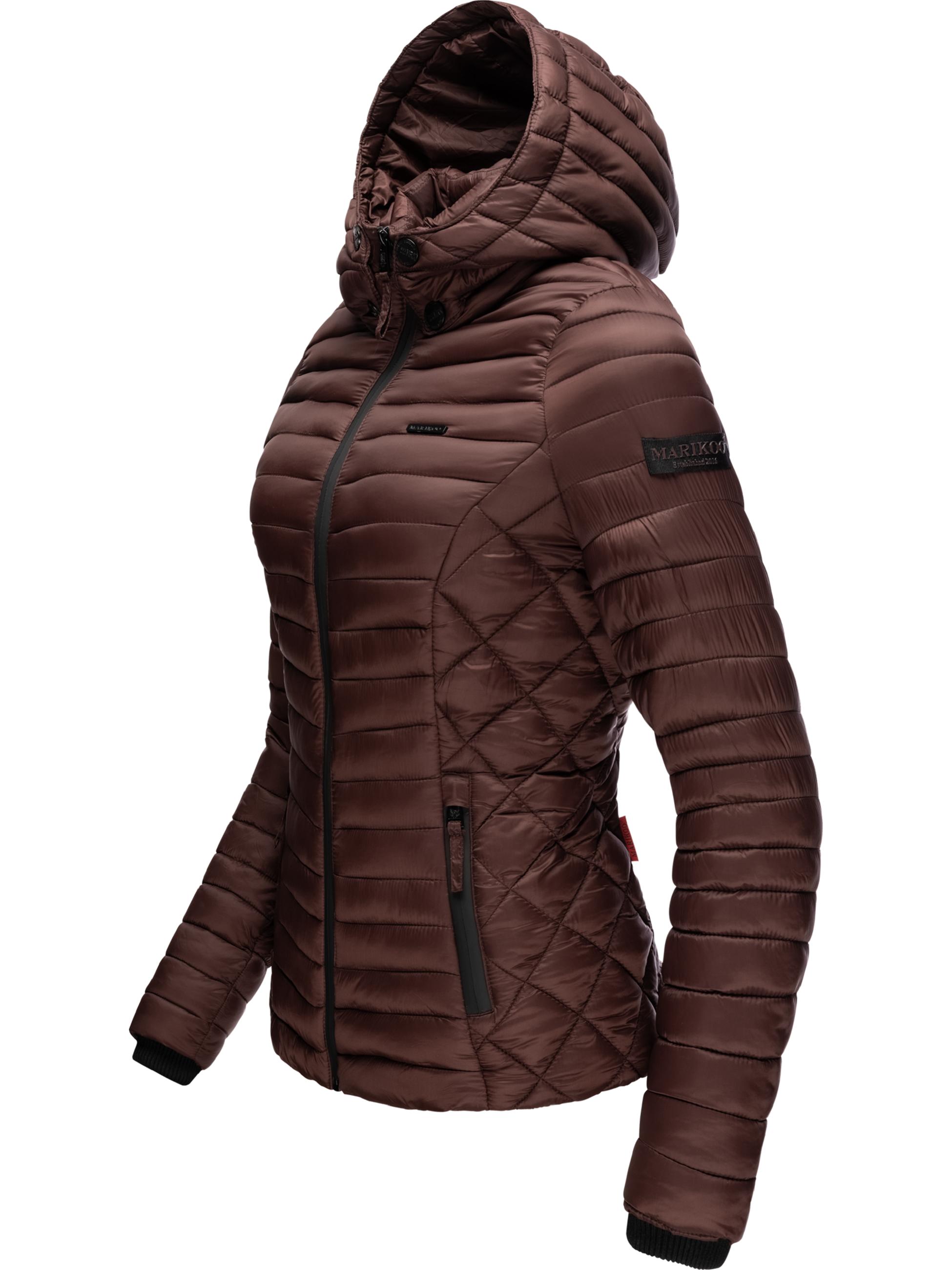 Leichte Steppjacke mit Kapuze "Samtpfote" Chocolate