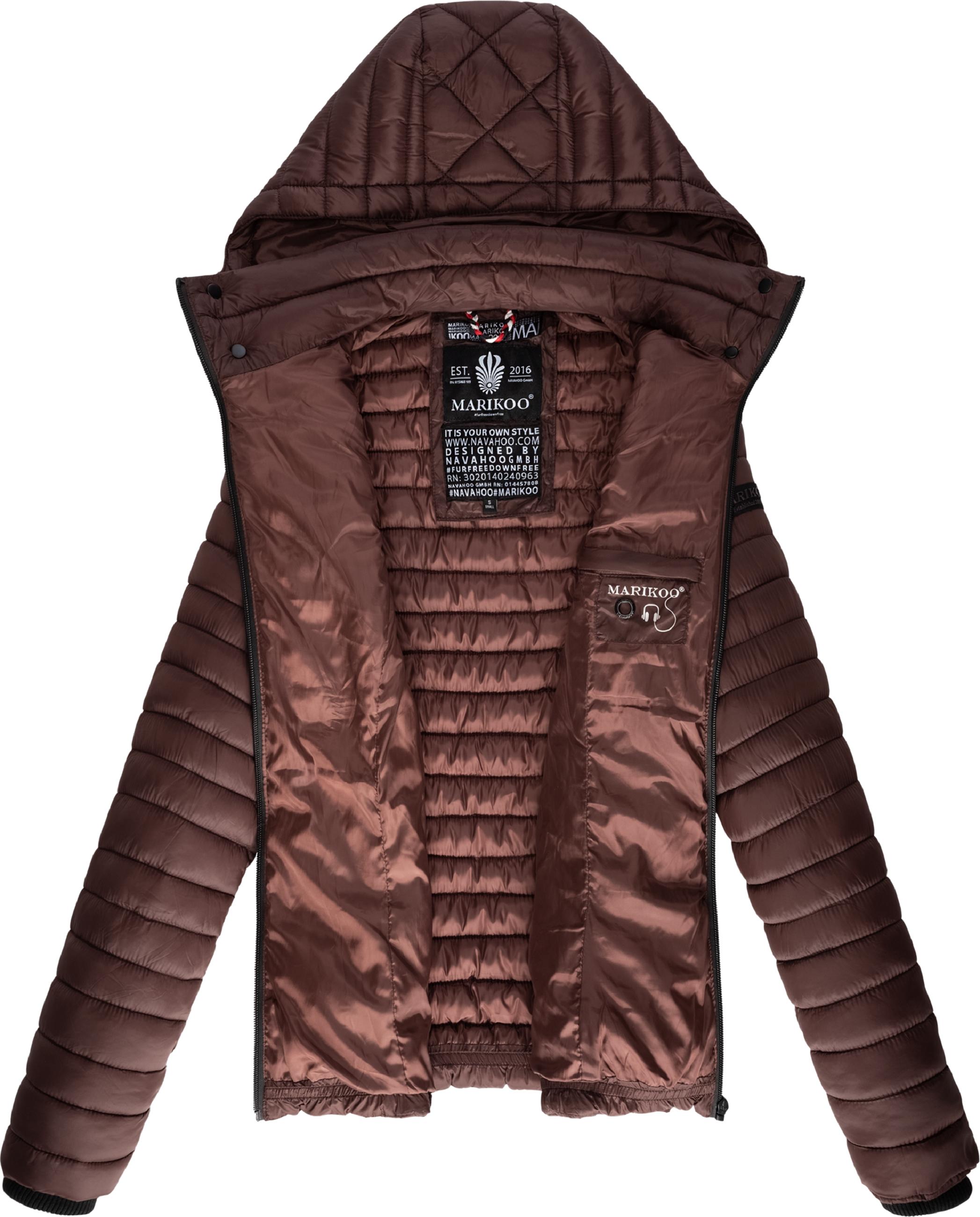 Leichte Steppjacke mit Kapuze "Samtpfote" Chocolate