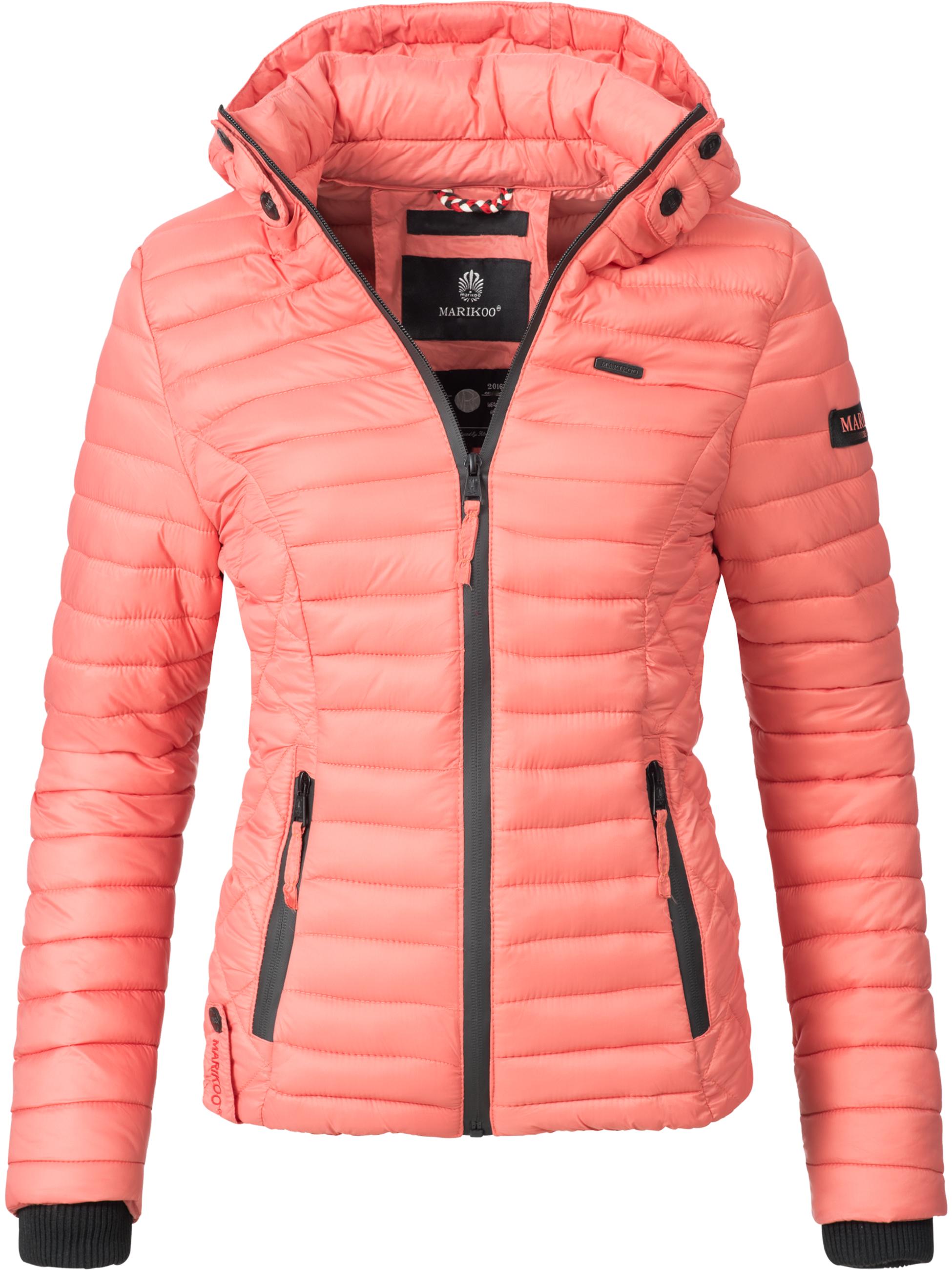 Leichte Steppjacke mit Kapuze "Samtpfote" Coral