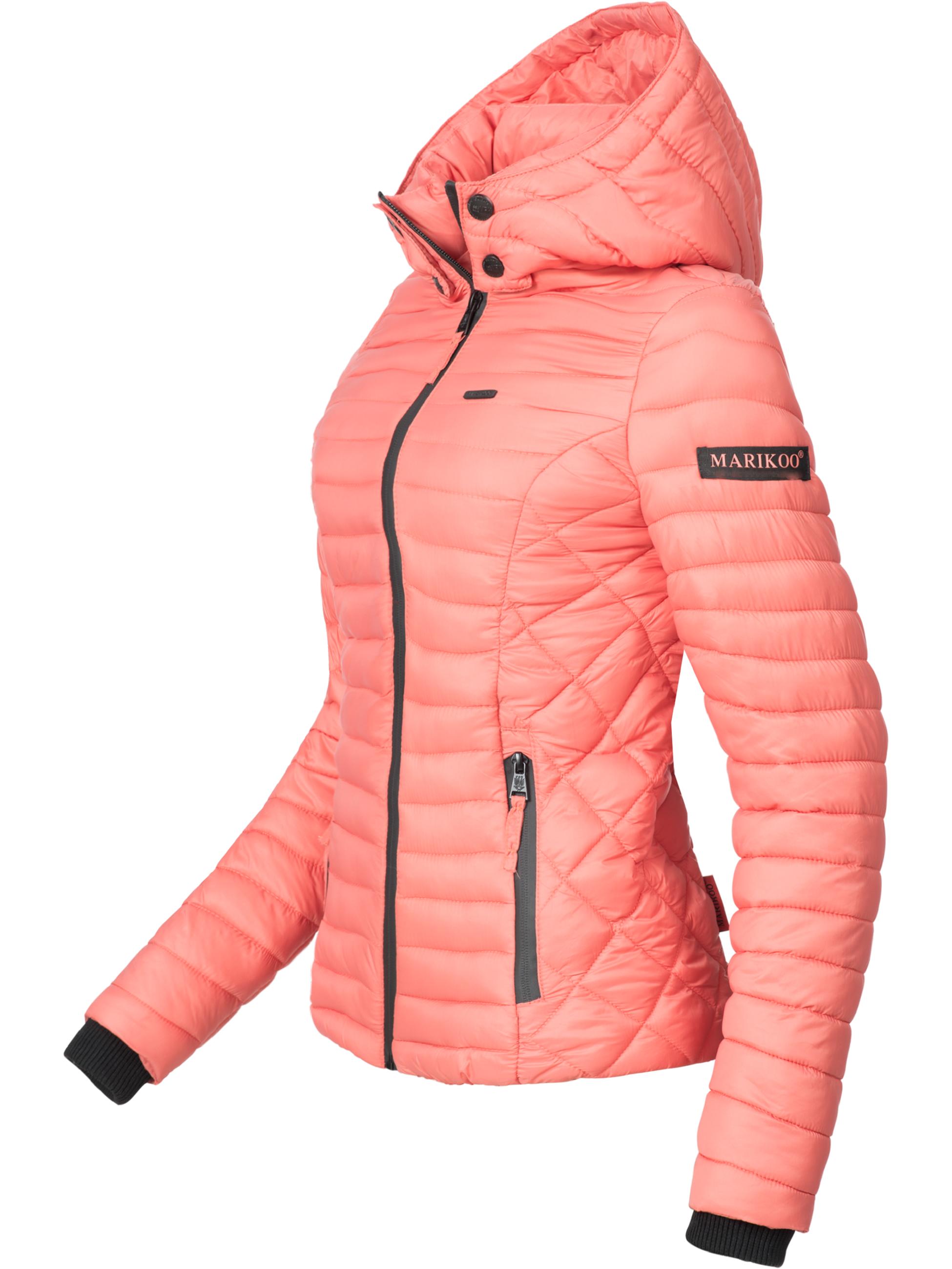 Leichte Steppjacke mit Kapuze "Samtpfote" Coral