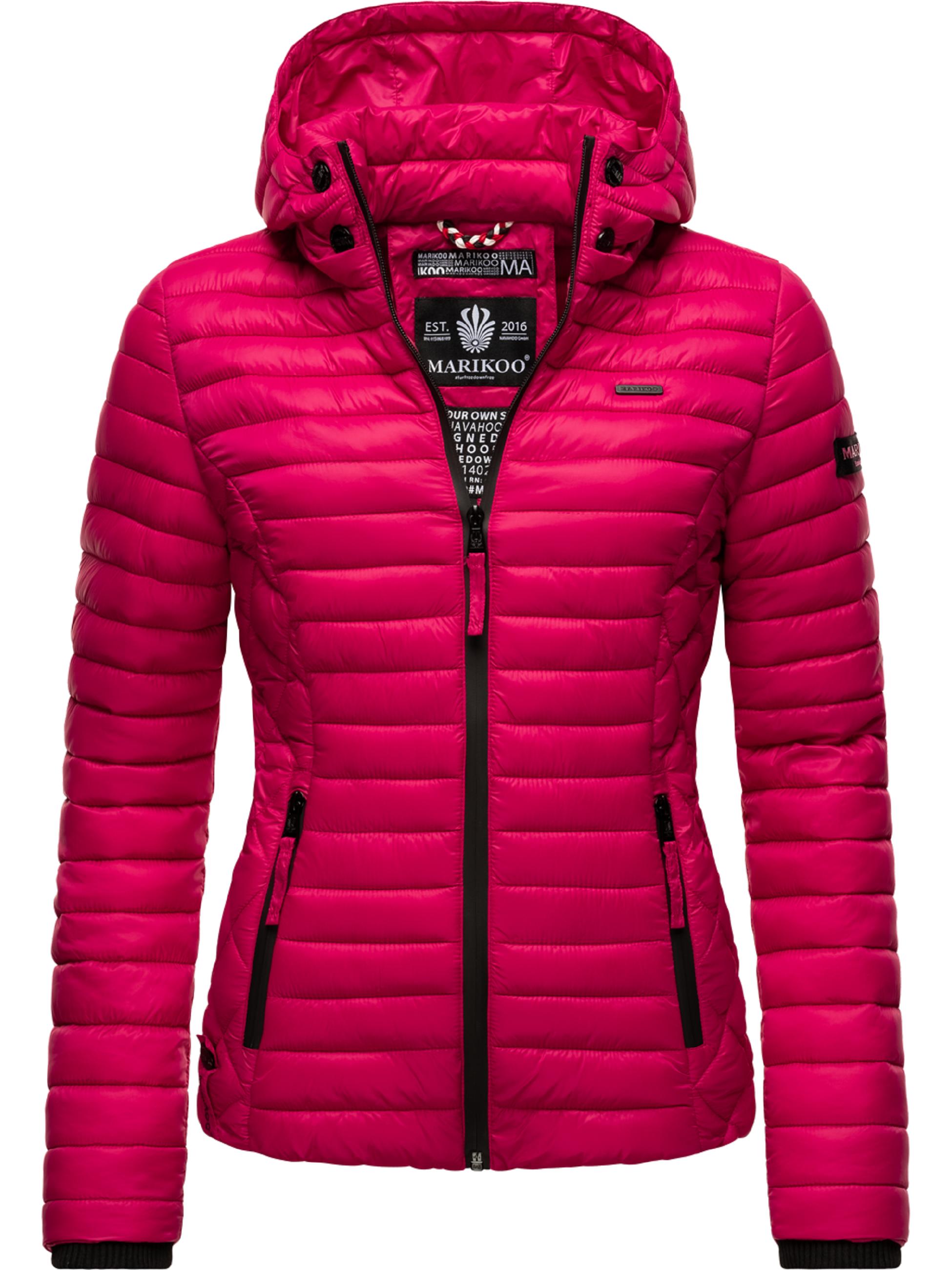 Leichte Steppjacke mit Kapuze "Samtpfote" Fuchsia