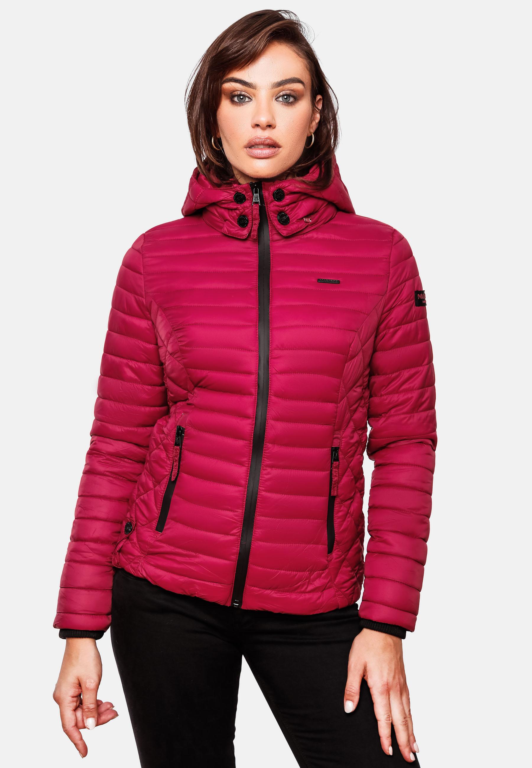 Leichte Steppjacke mit Kapuze "Samtpfote" Fuchsia