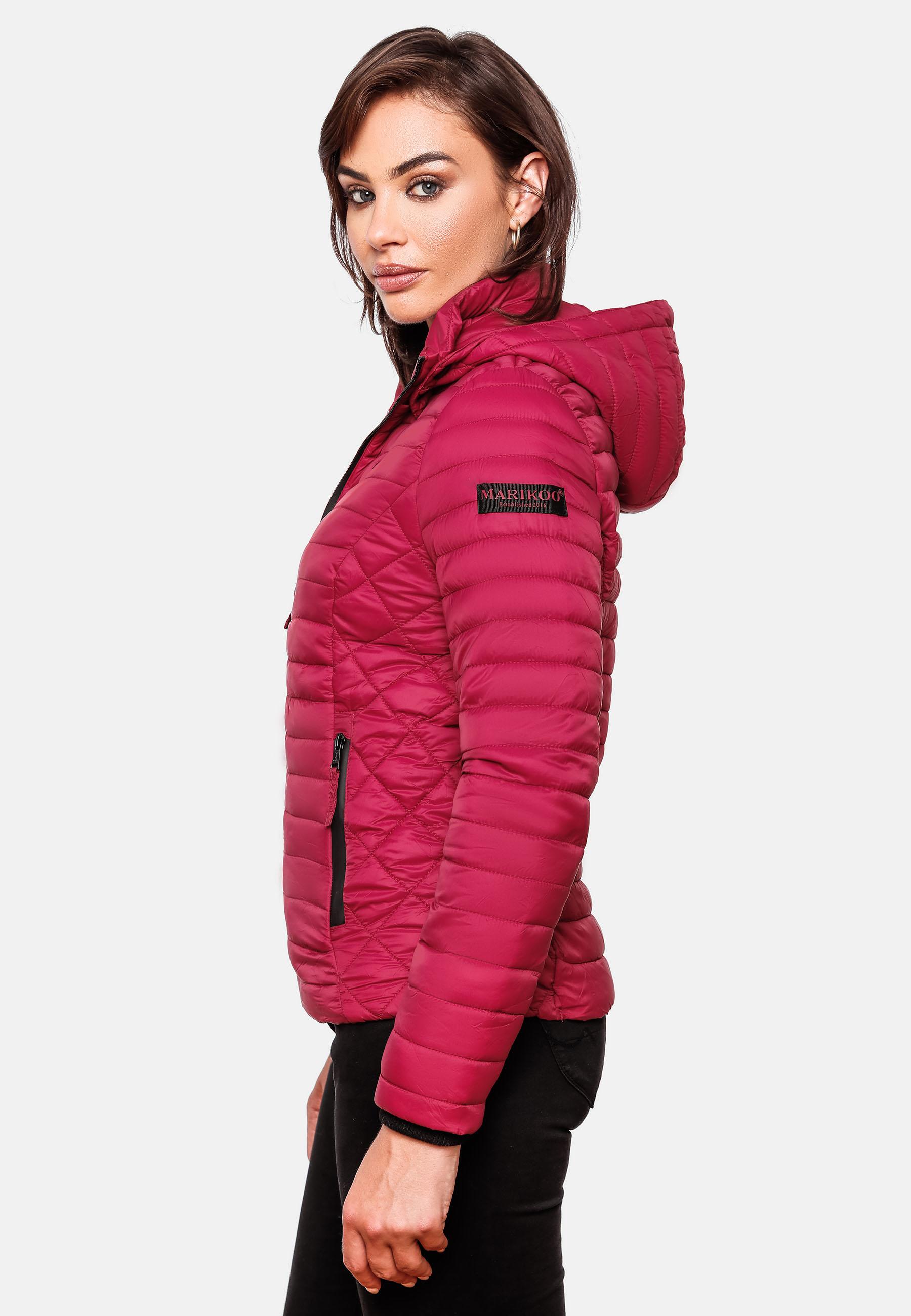 Leichte Steppjacke mit Kapuze "Samtpfote" Fuchsia