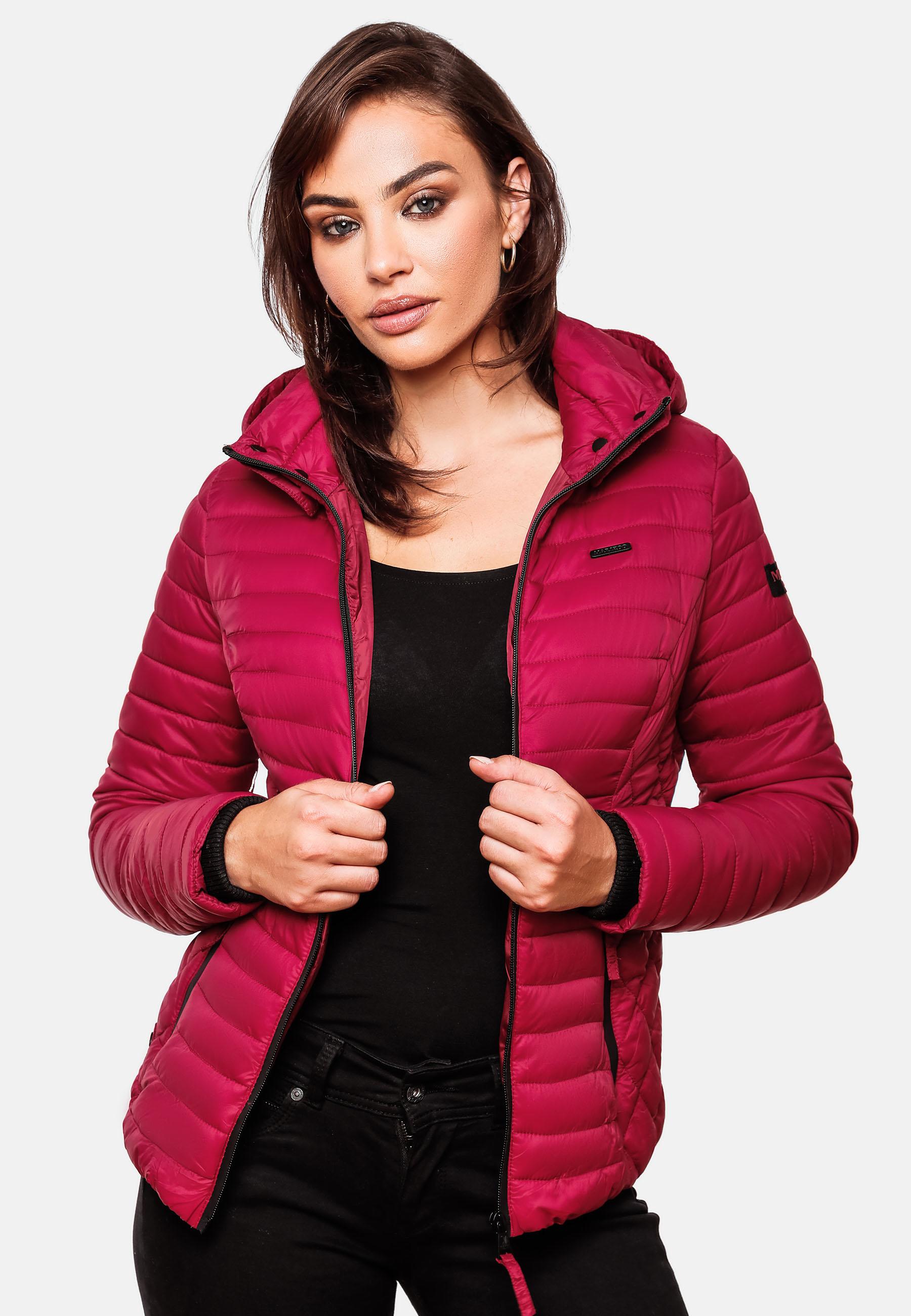 Leichte Steppjacke mit Kapuze "Samtpfote" Fuchsia