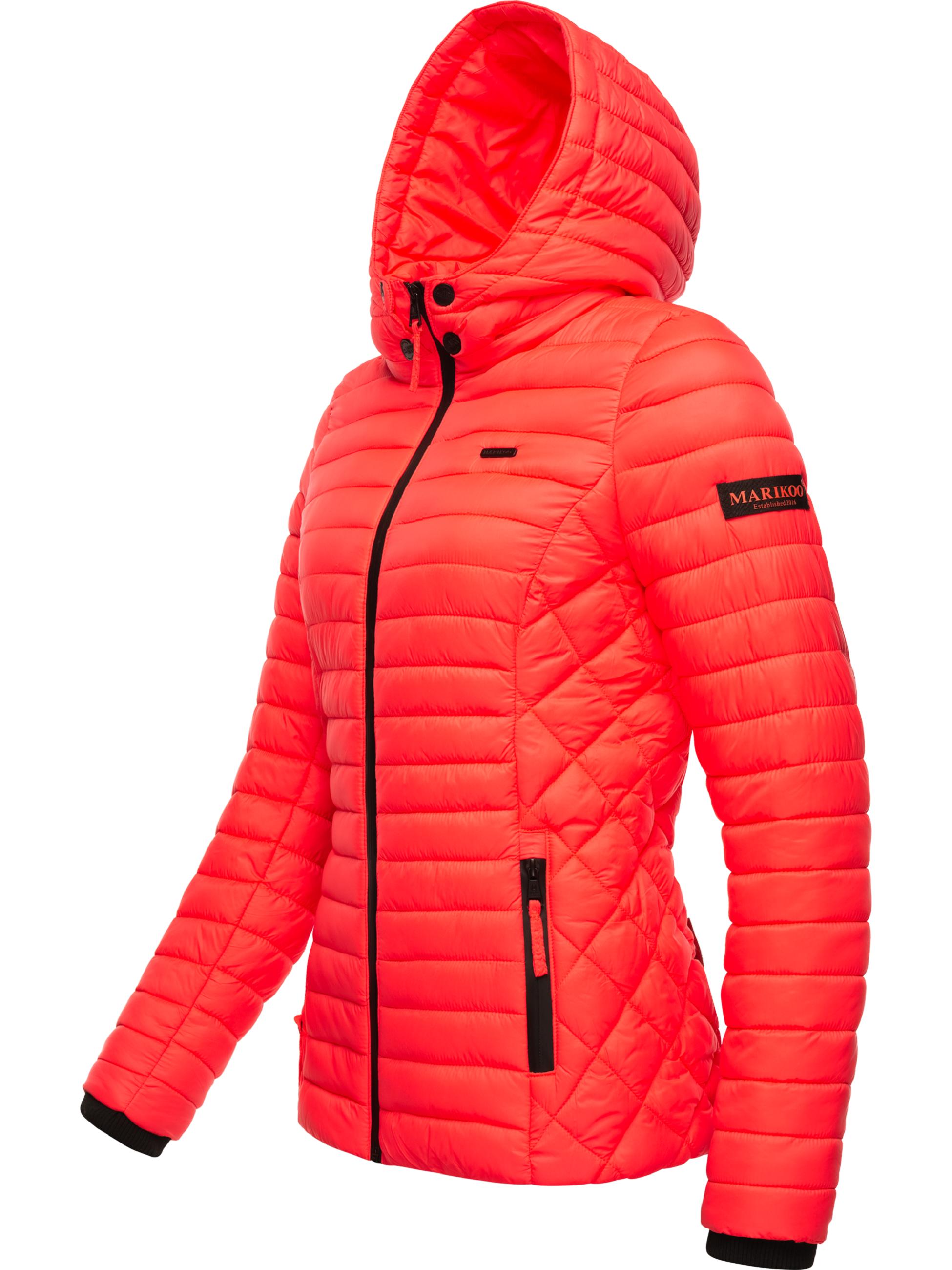 Leichte Steppjacke mit Kapuze "Samtpfote" Neon Coral