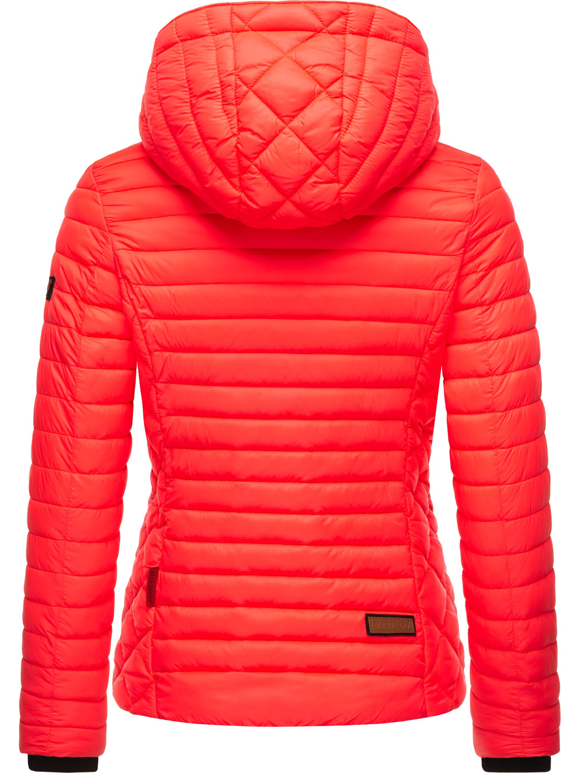 Leichte Steppjacke mit Kapuze "Samtpfote" Neon Coral