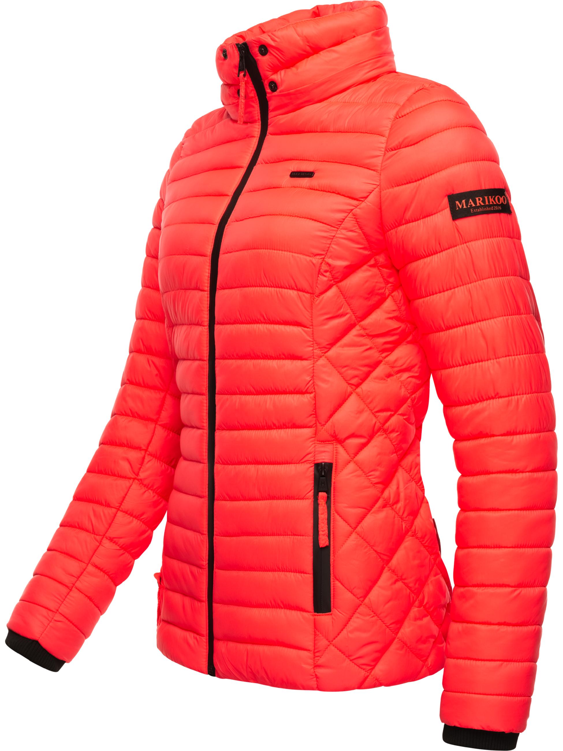 Leichte Steppjacke mit Kapuze "Samtpfote" Neon Coral