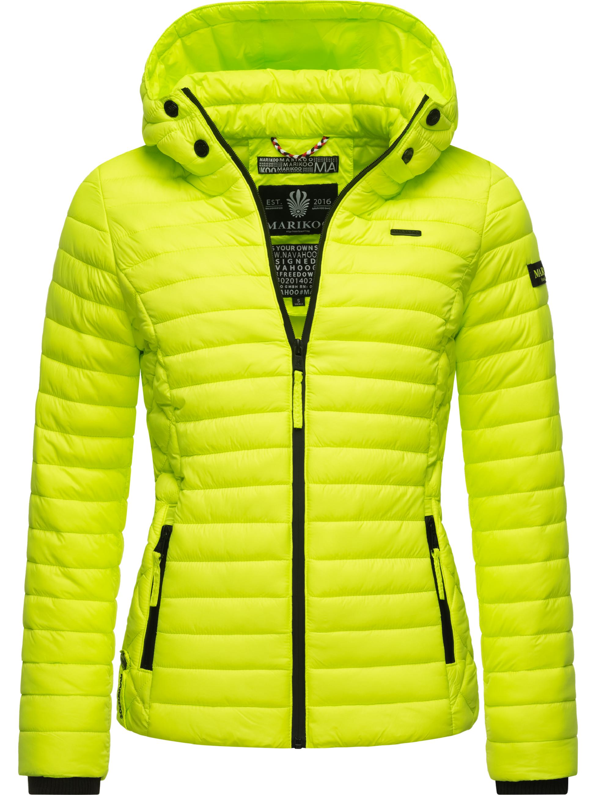 Leichte Steppjacke mit Kapuze "Samtpfote" Neon Green