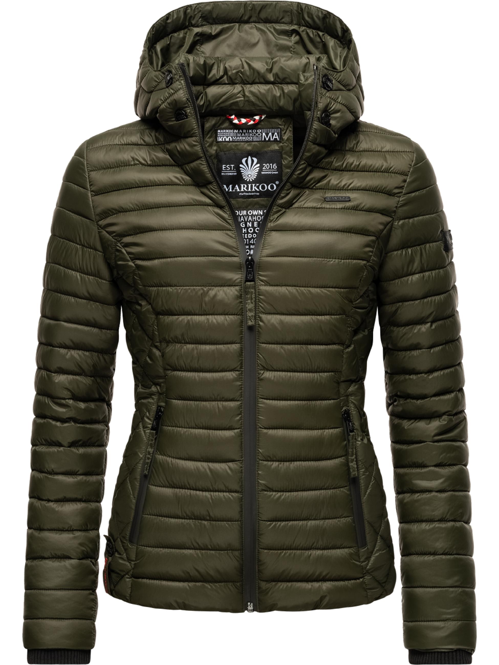 Leichte Steppjacke mit Kapuze "Samtpfote" Olive