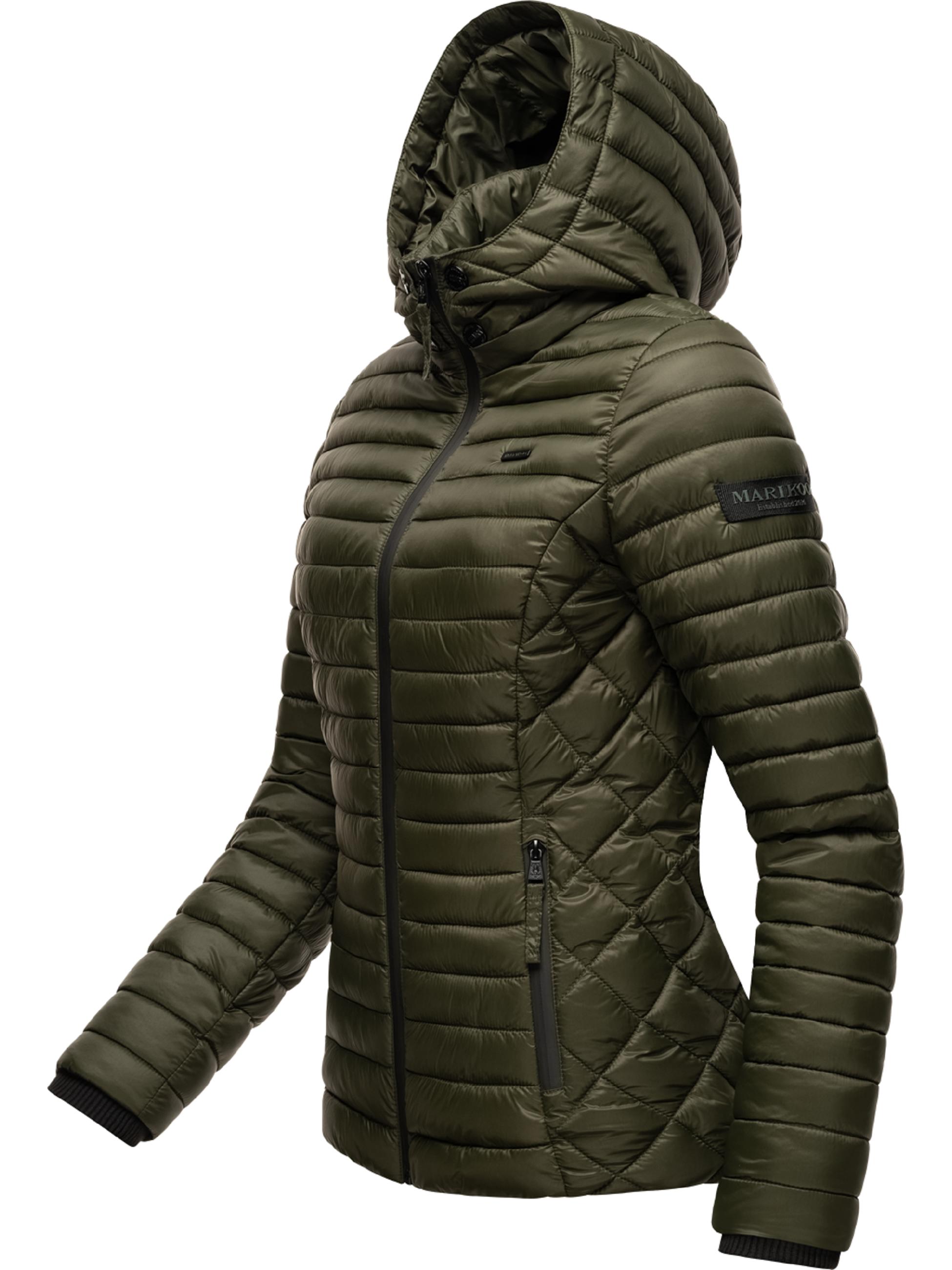 Leichte Steppjacke mit Kapuze "Samtpfote" Olive