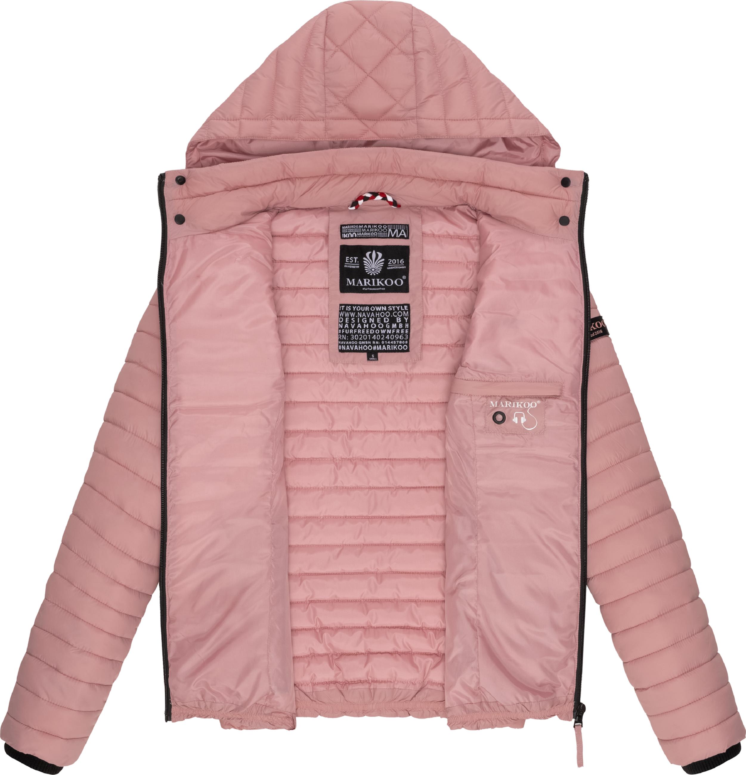 Leichte Steppjacke mit Kapuze "Samtpfote" Powder Rose