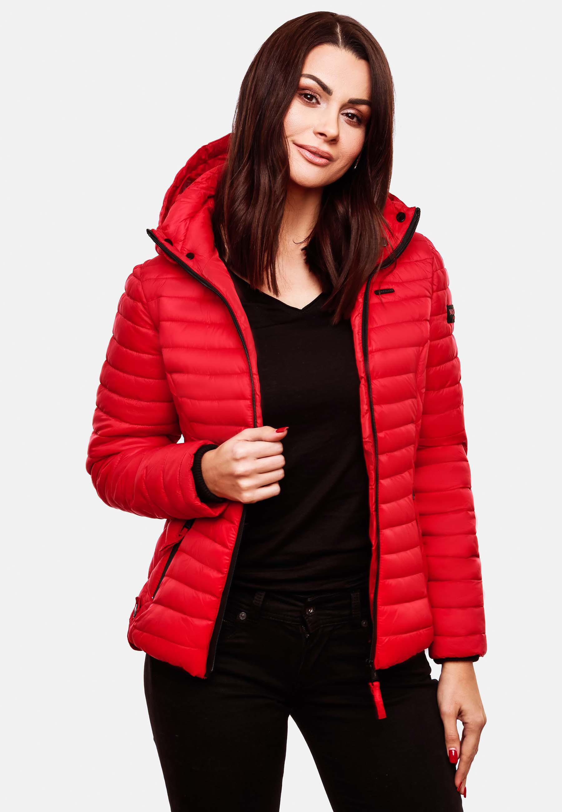 Leichte Steppjacke mit Kapuze "Samtpfote" Rot