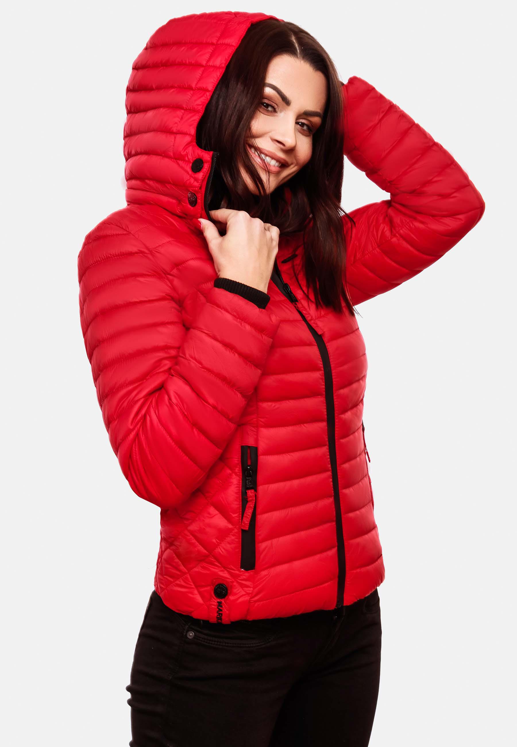 Leichte Steppjacke mit Kapuze "Samtpfote" Rot