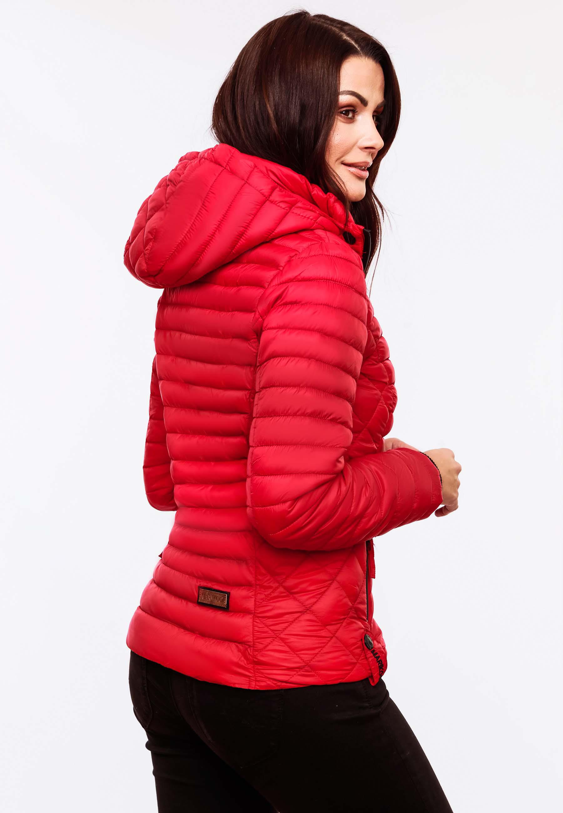 Leichte Steppjacke mit Kapuze "Samtpfote" Rot