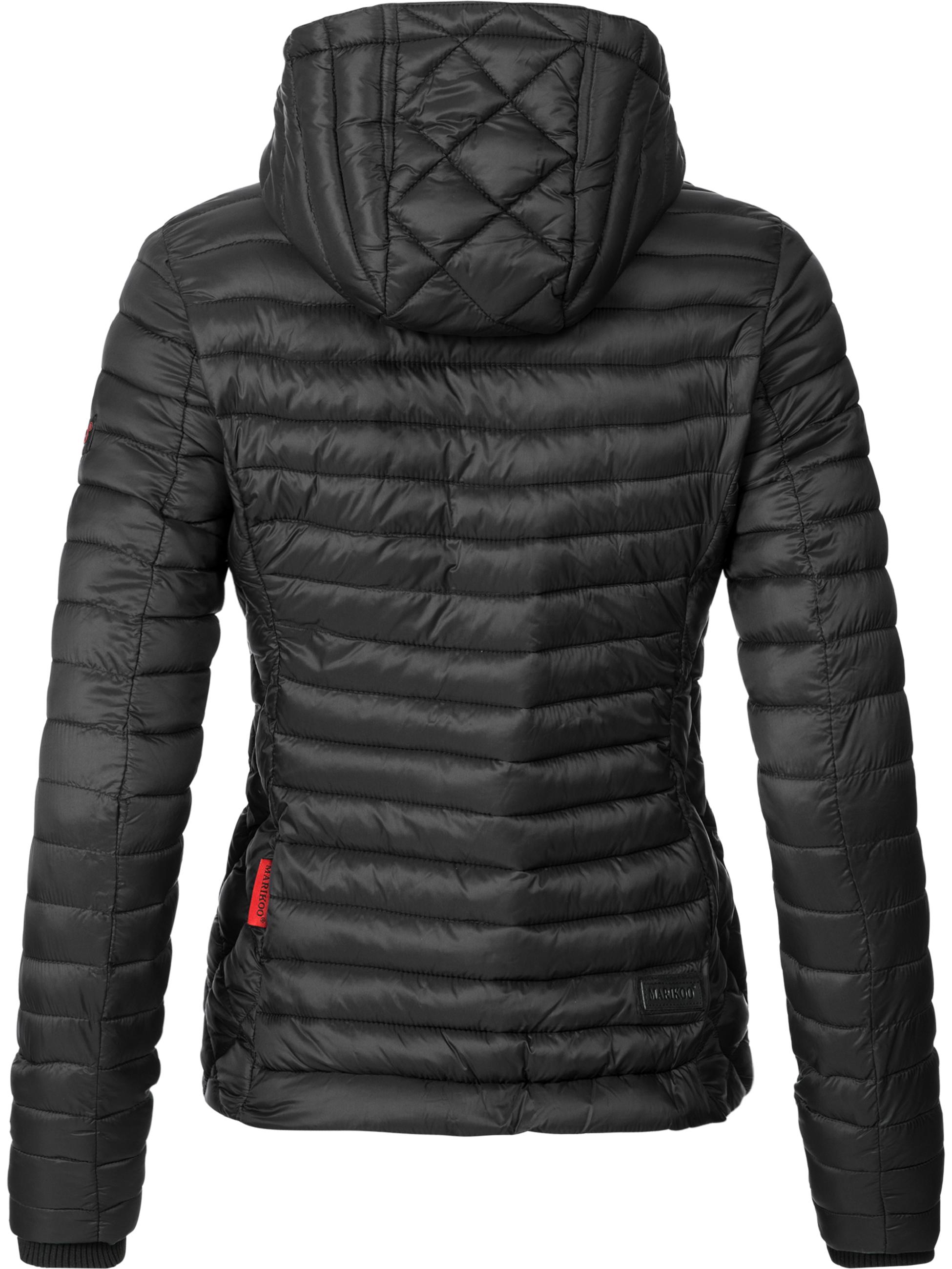 Leichte Steppjacke mit Kapuze "Samtpfote" Schwarz