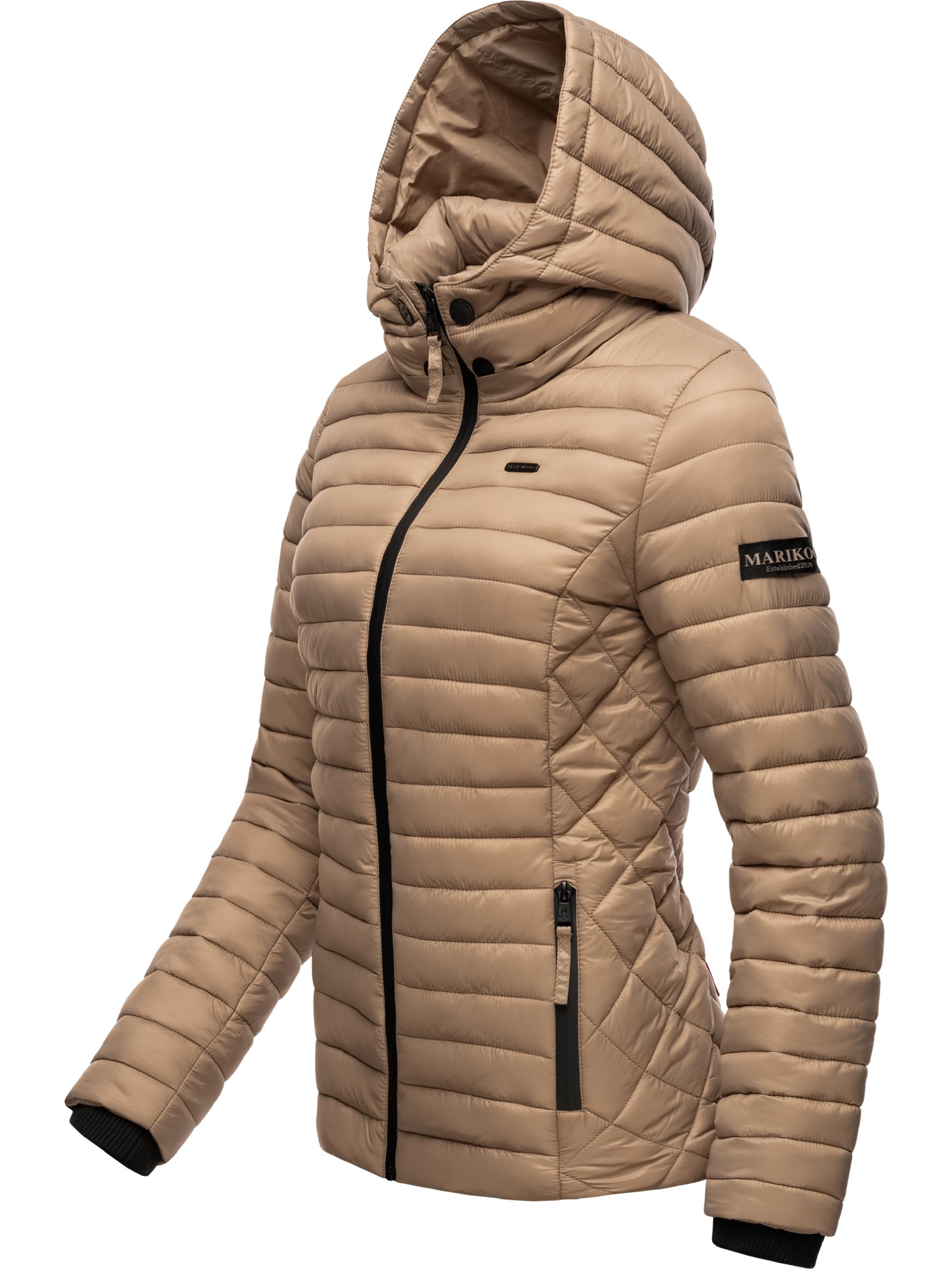 Leichte Steppjacke mit Kapuze "Samtpfote" Taupe Grey