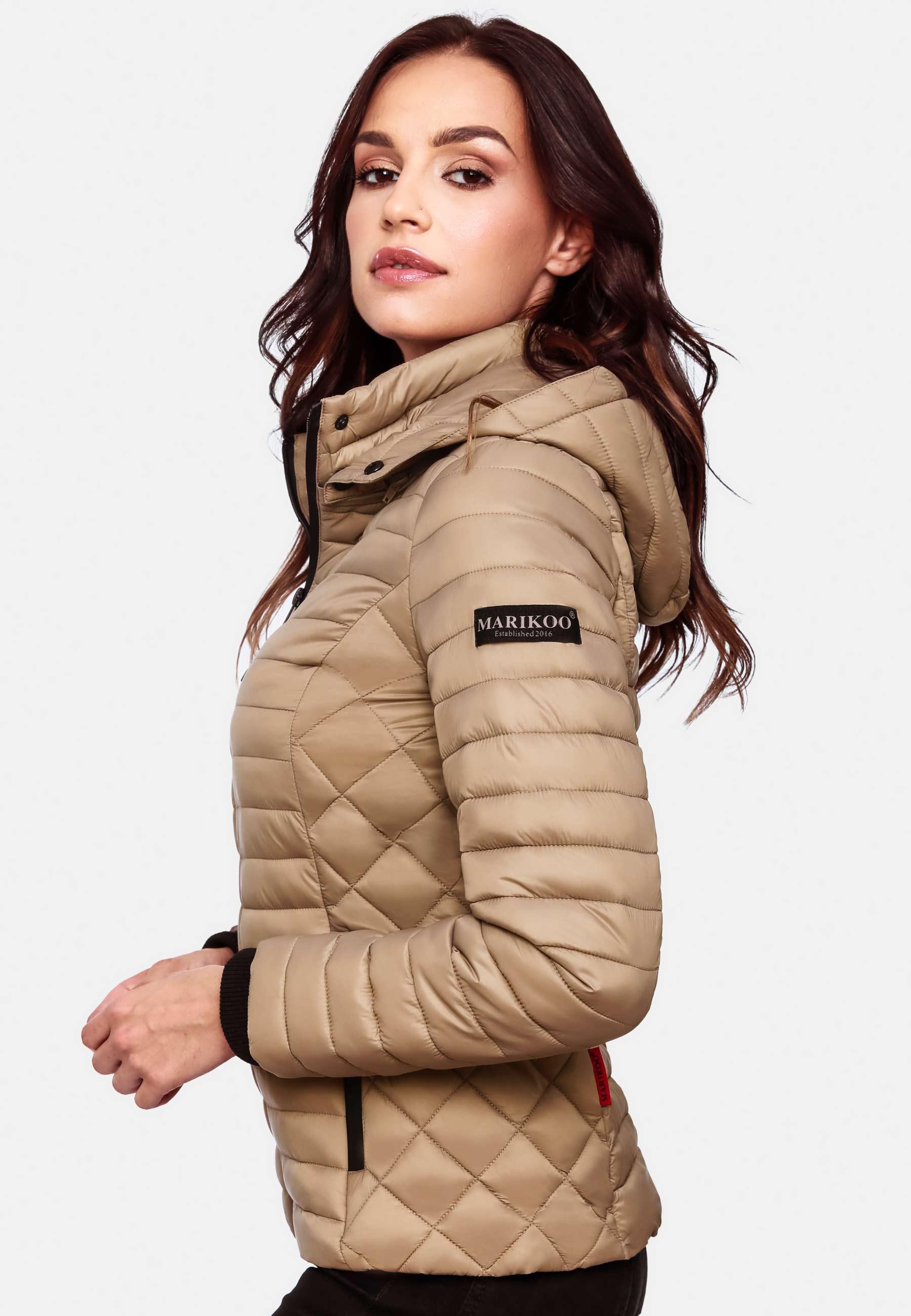 Leichte Steppjacke mit Kapuze "Samtpfote" Taupe Grey