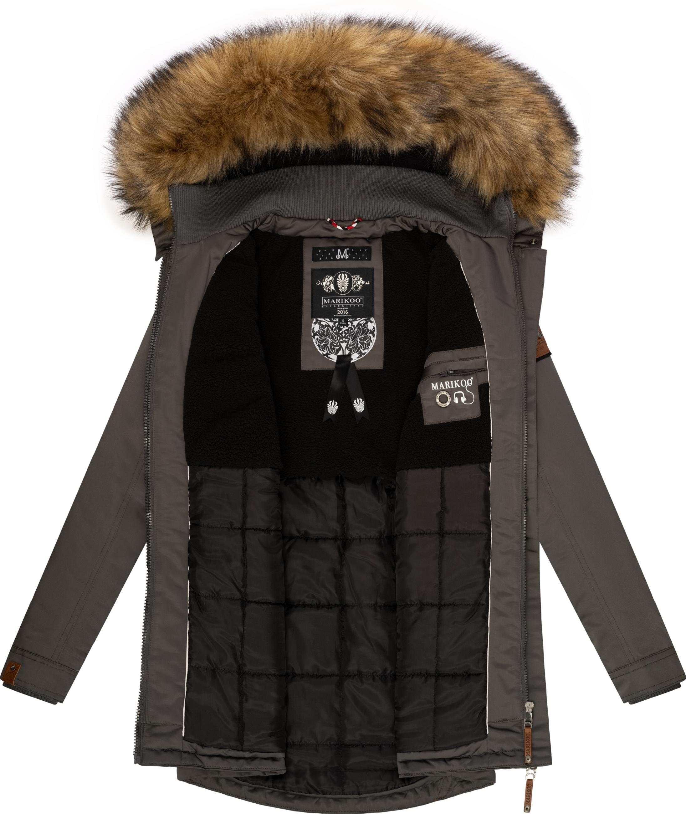 Winterparka mit abnehmbarem Kunstfell "Sanakoo" Anthracite