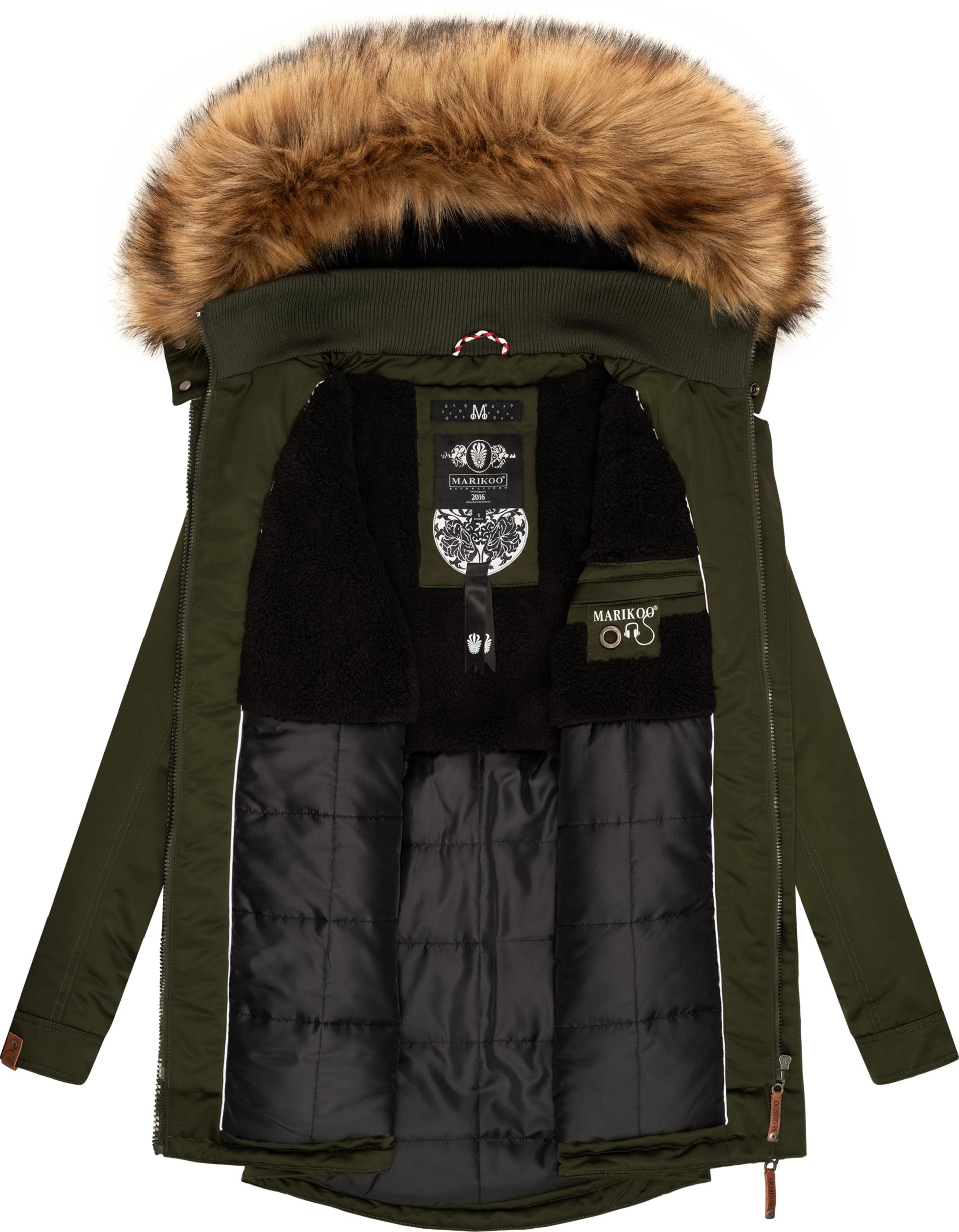 Winterparka mit abnehmbarem Kunstfell "Sanakoo" Olive