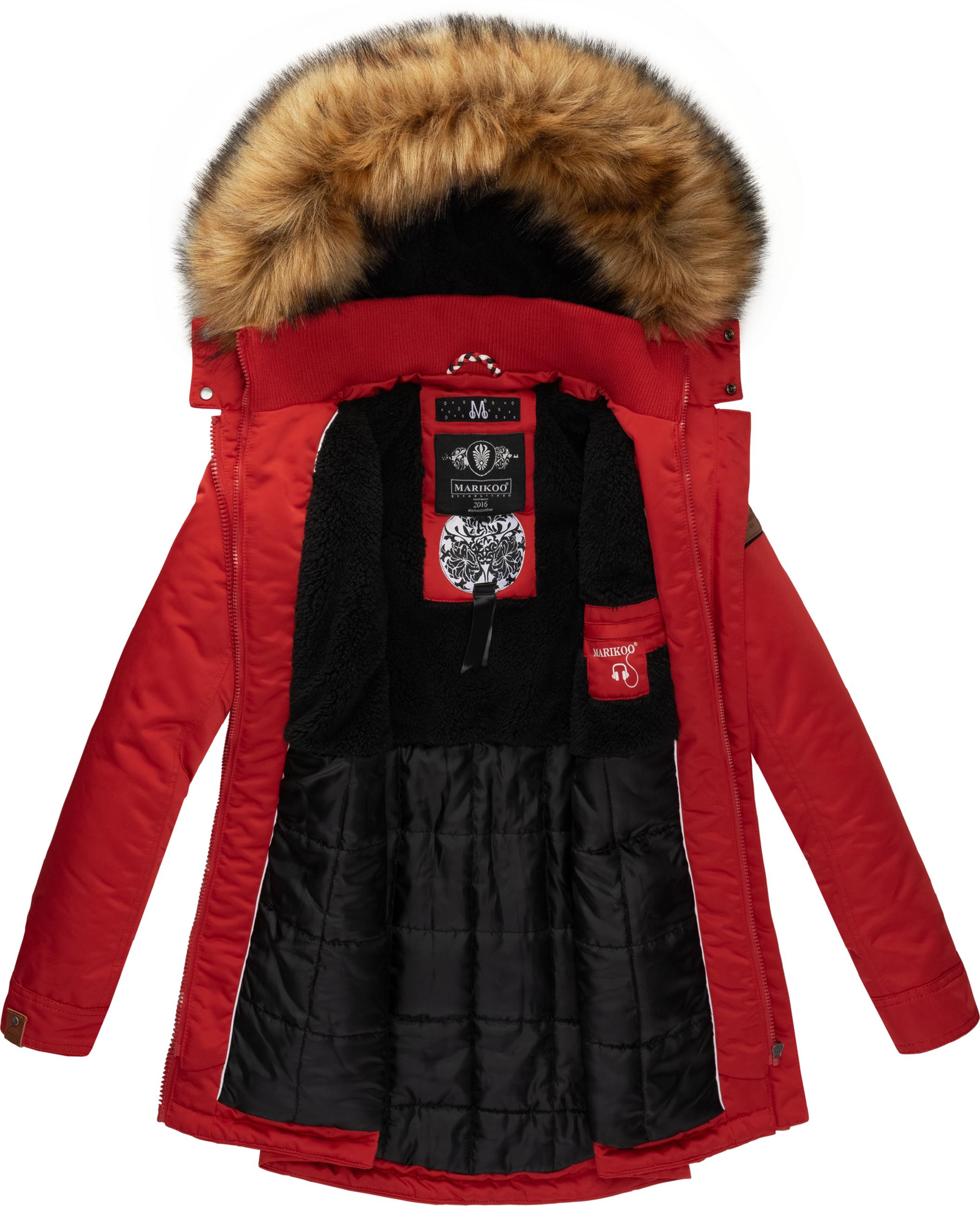 Winterparka mit abnehmbarem Kunstfell "Sanakoo" Rot