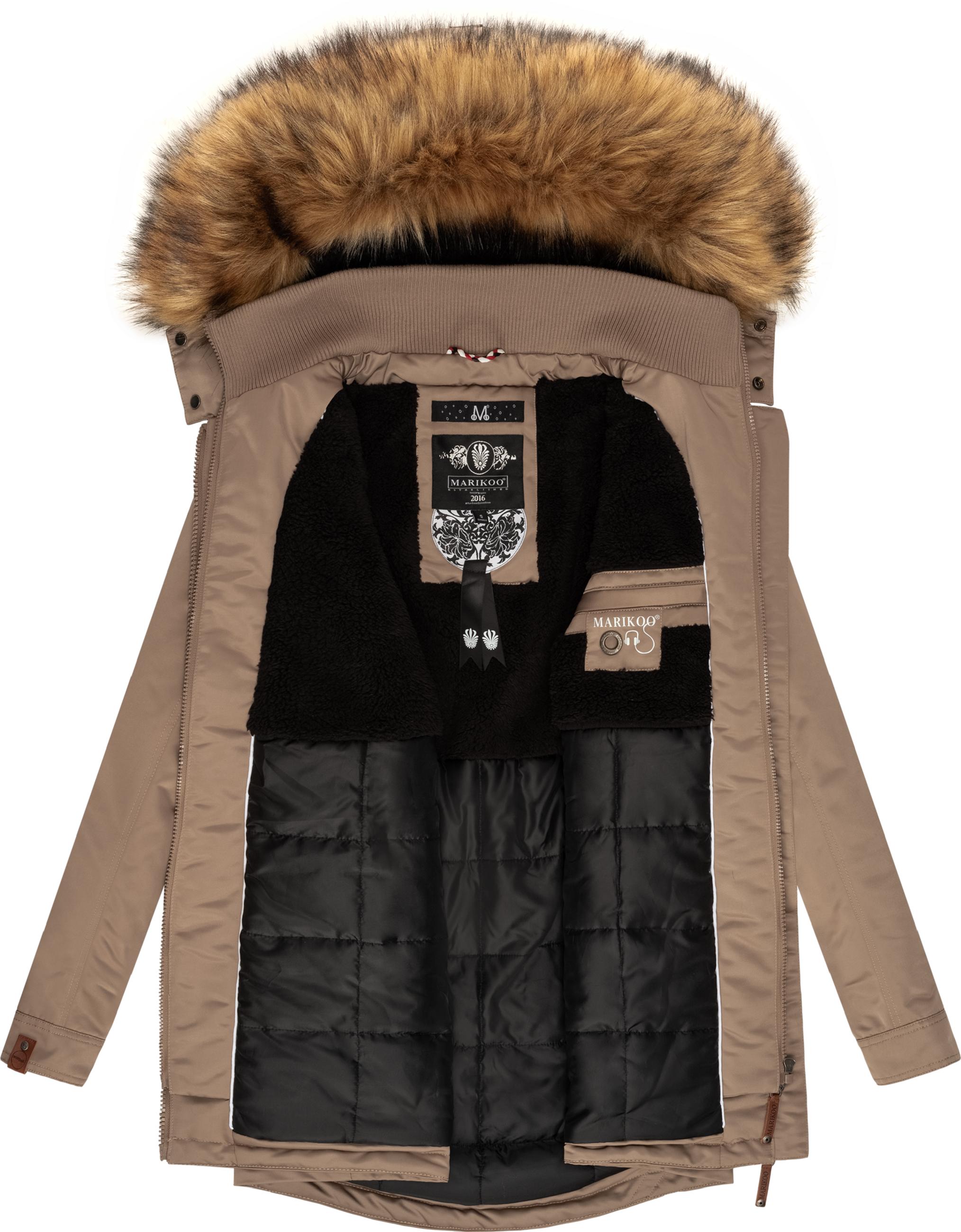 Winterparka mit abnehmbarem Kunstfell "Sanakoo" Taupe