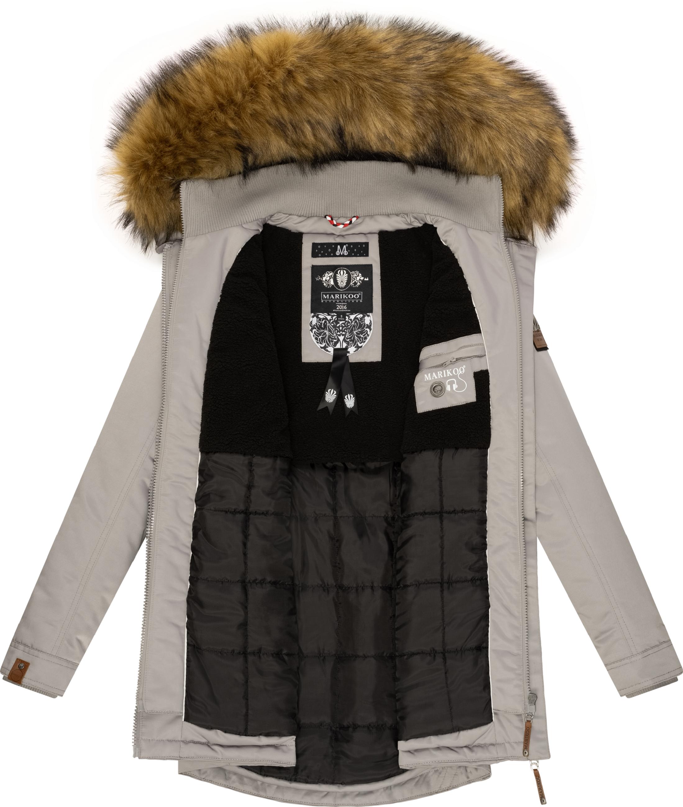 Winterparka mit abnehmbarem Kunstfell "Sanakoo" Zinc Grey