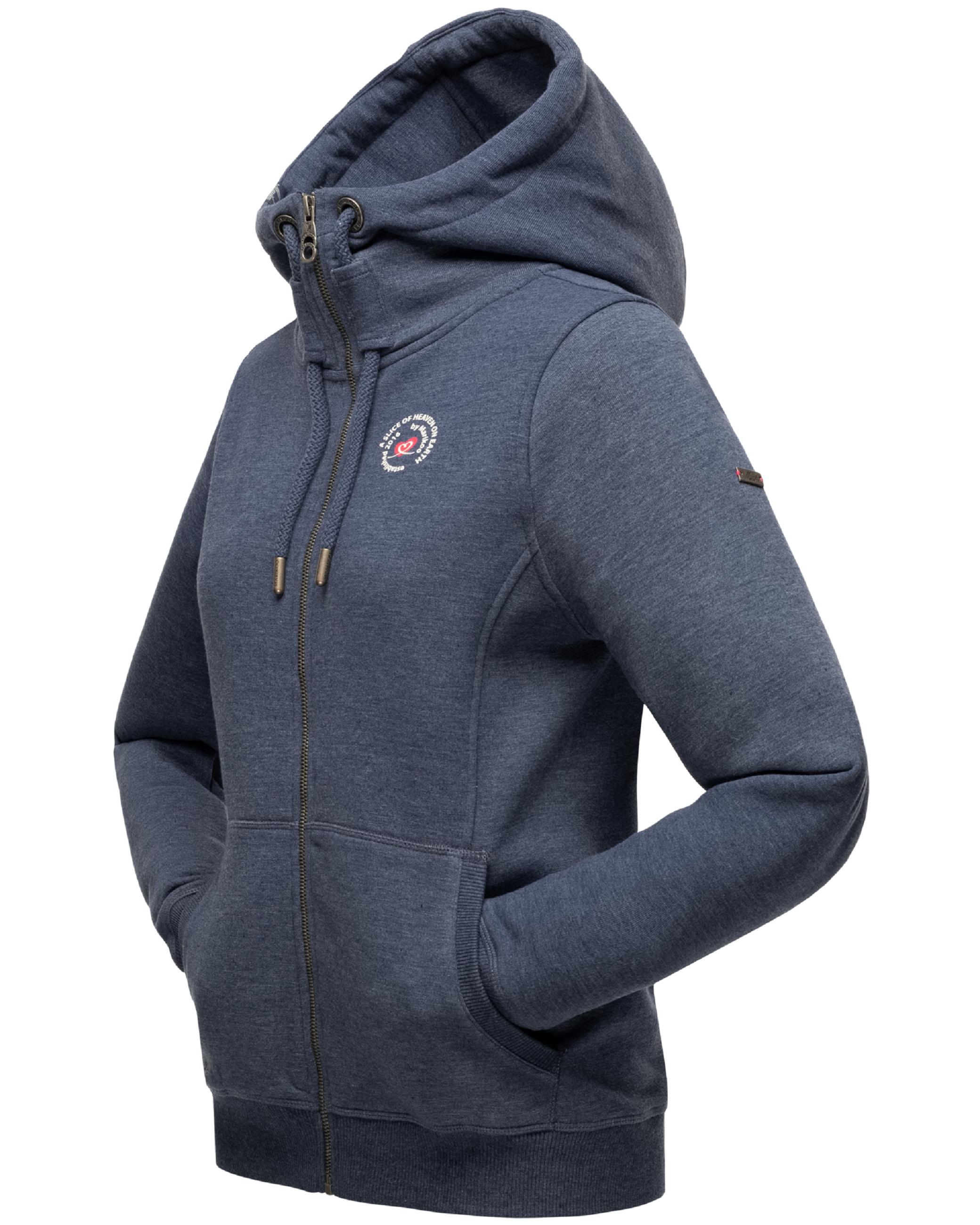 Weiche Sweatjacke mit Kapuze "Setsunaa" Dusty Blue Melange