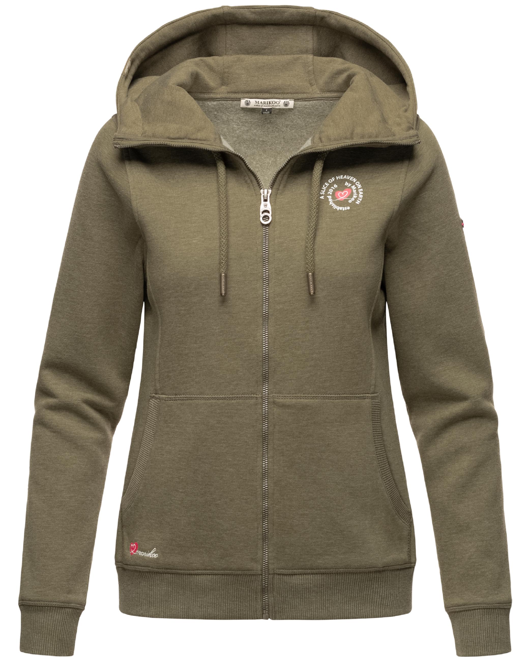 Weiche Sweatjacke mit Kapuze "Setsunaa" Dusty Olive Melange