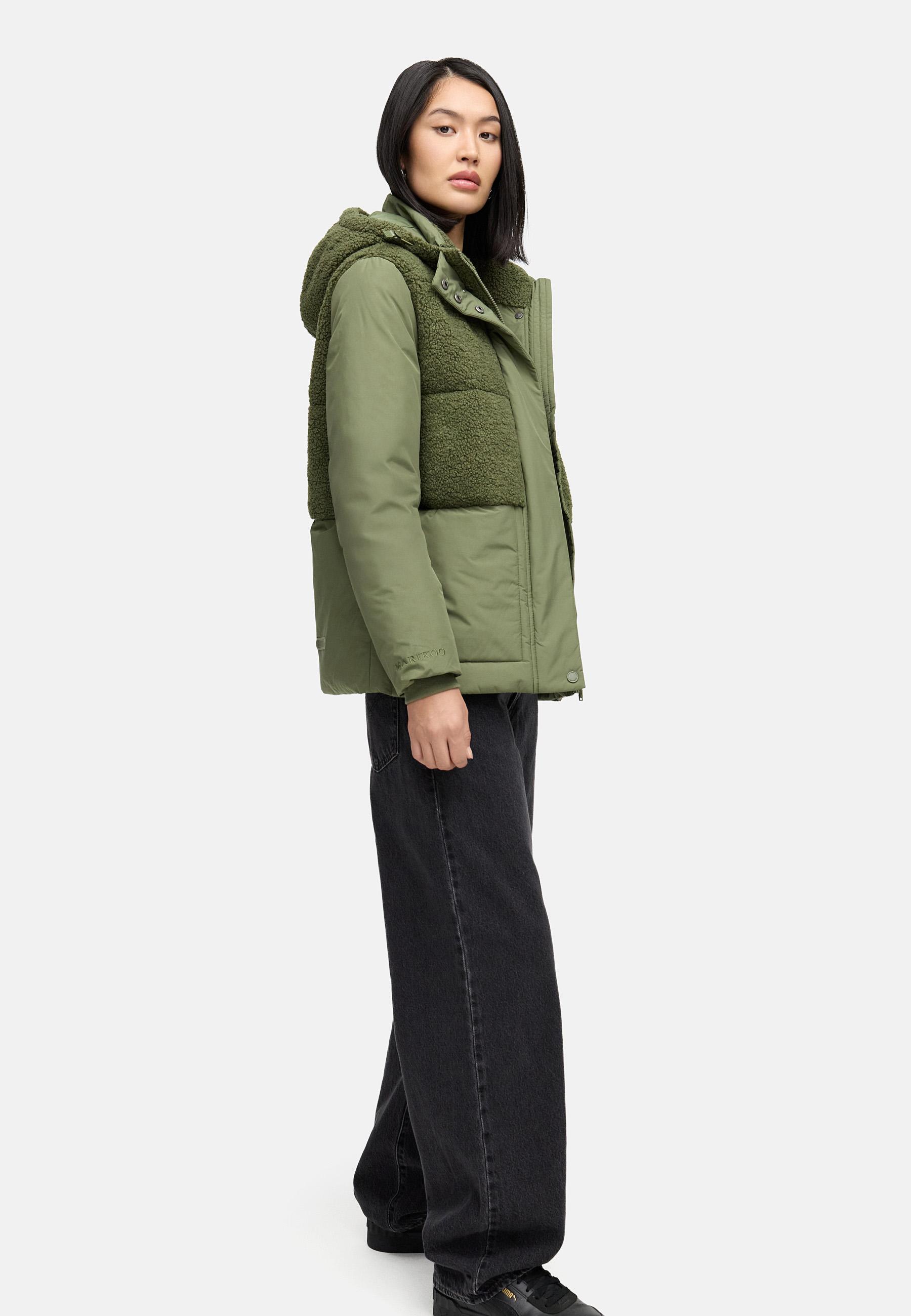 Winterjacke Plüschjacke "Sheeta 16" Olive Leaf