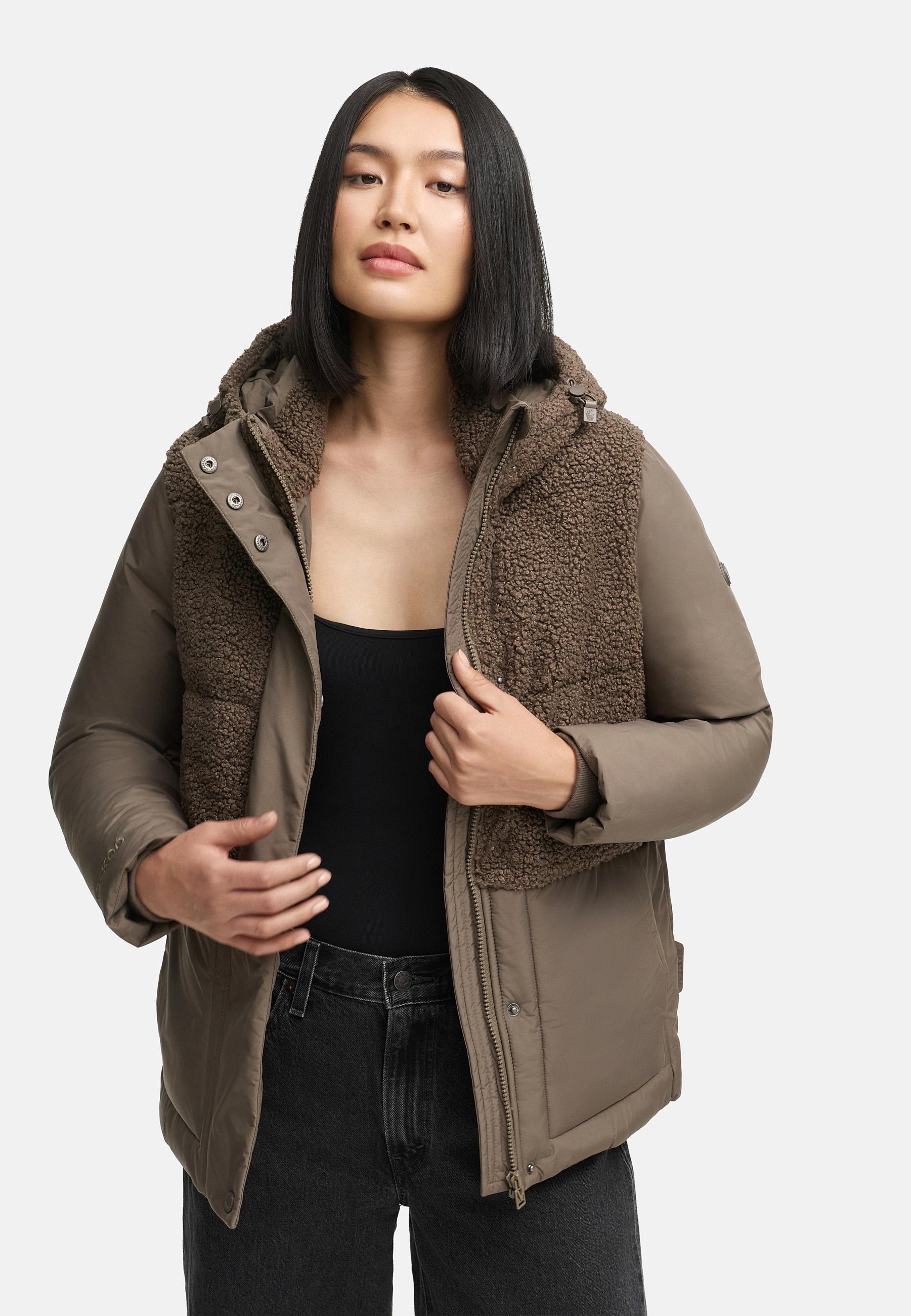 Winterjacke Plüschjacke "Sheeta 16" Stone Brown