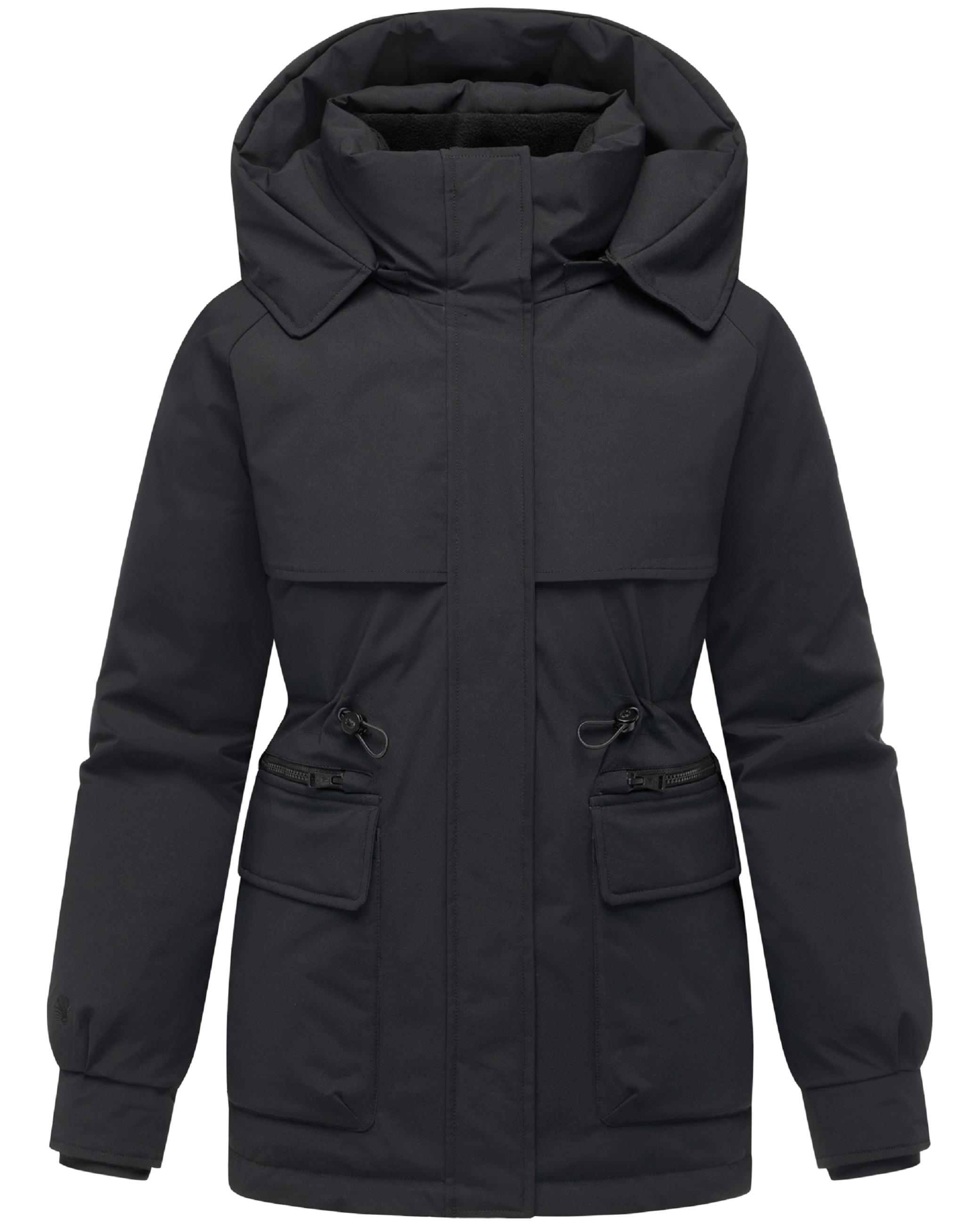 Winter Kurzmantel mit Taillenzugband "Shigaraa XVI" Black