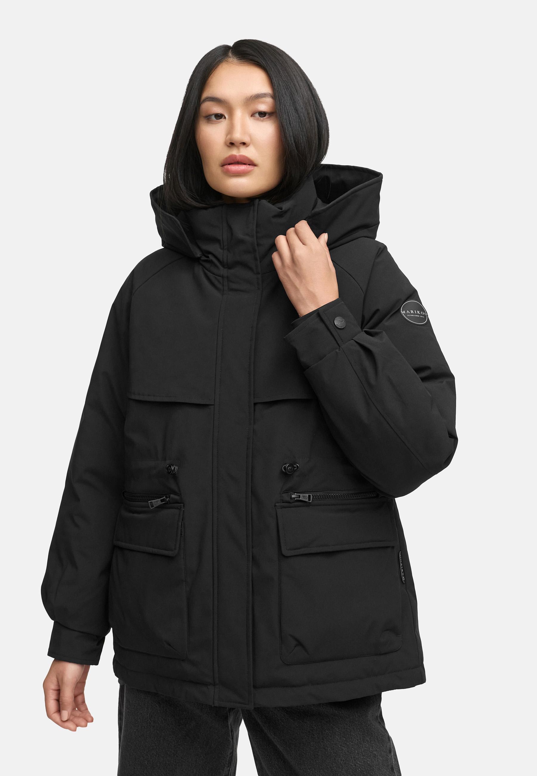 Winter Kurzmantel mit Taillenzugband "Shigaraa XVI" Black