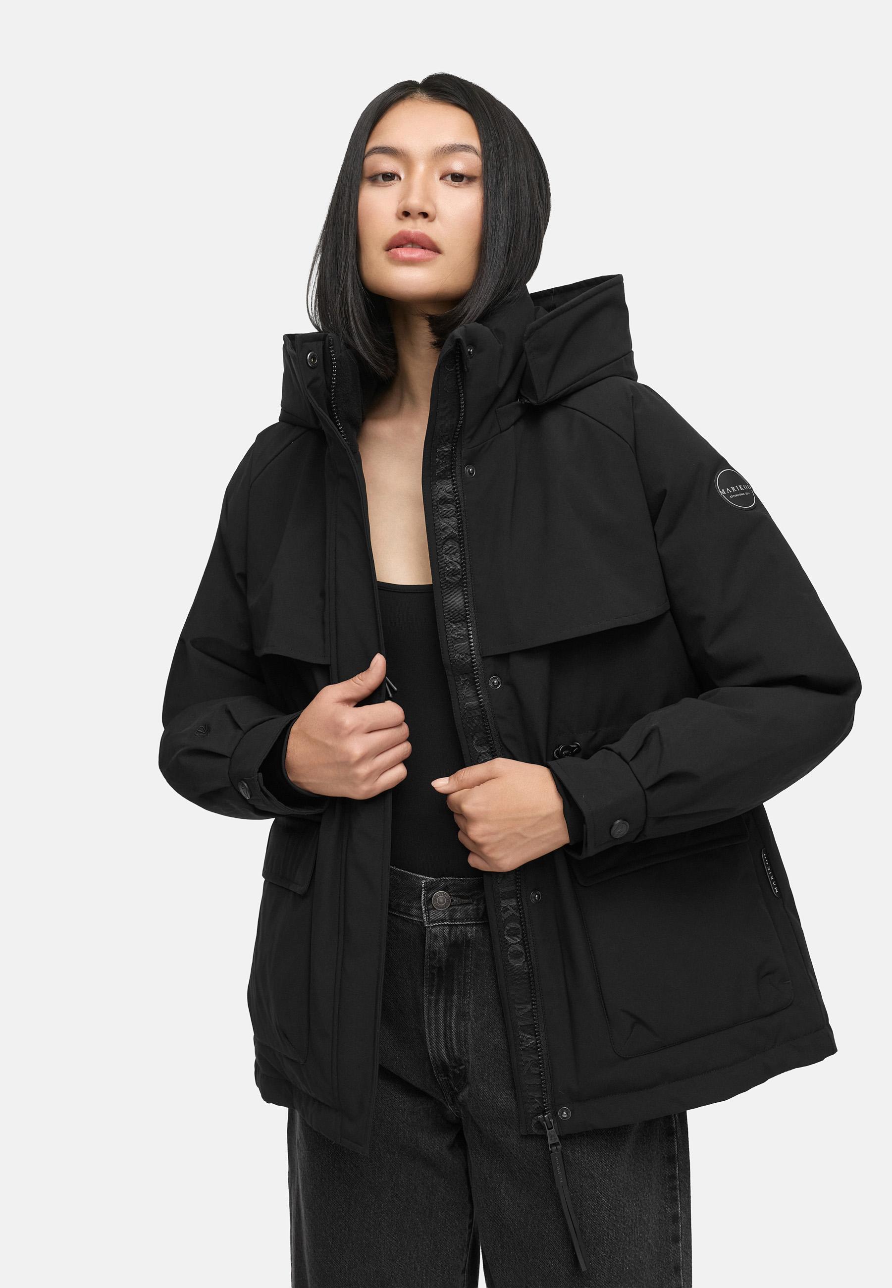 Winter Kurzmantel mit Taillenzugband "Shigaraa XVI" Black