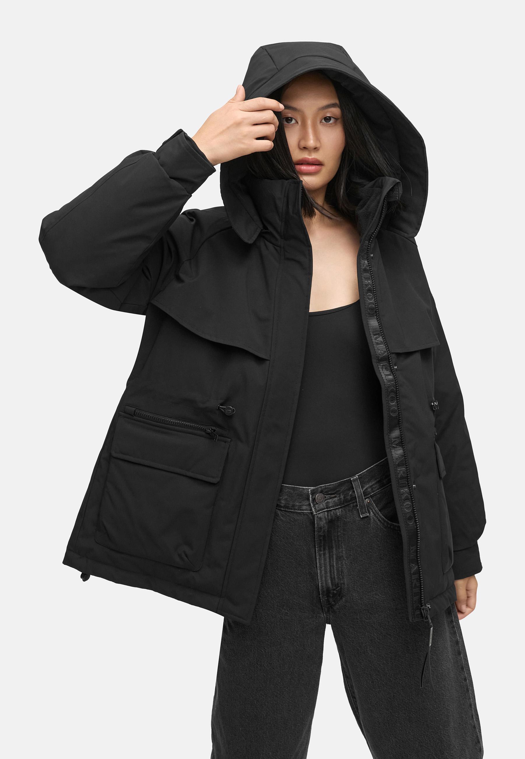 Winter Kurzmantel mit Taillenzugband "Shigaraa XVI" Black