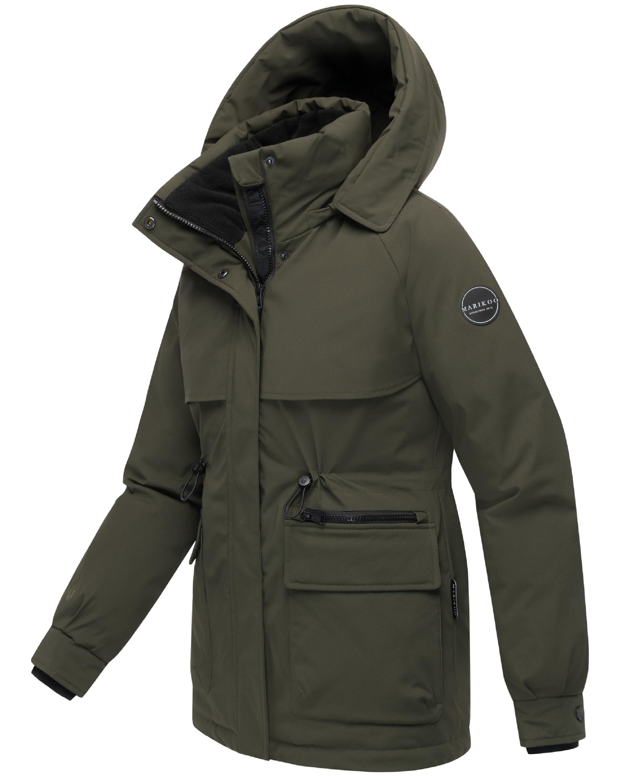 Winter Kurzmantel mit Taillenzugband "Shigaraa XVI" Dark Olive