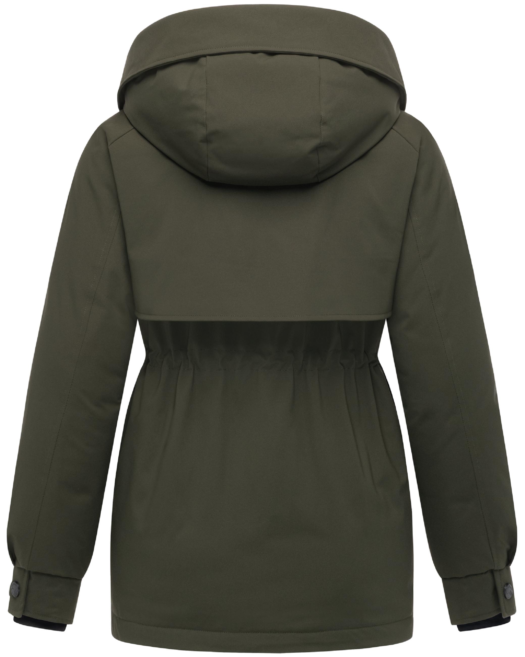 Winter Kurzmantel mit Taillenzugband "Shigaraa XVI" Dark Olive