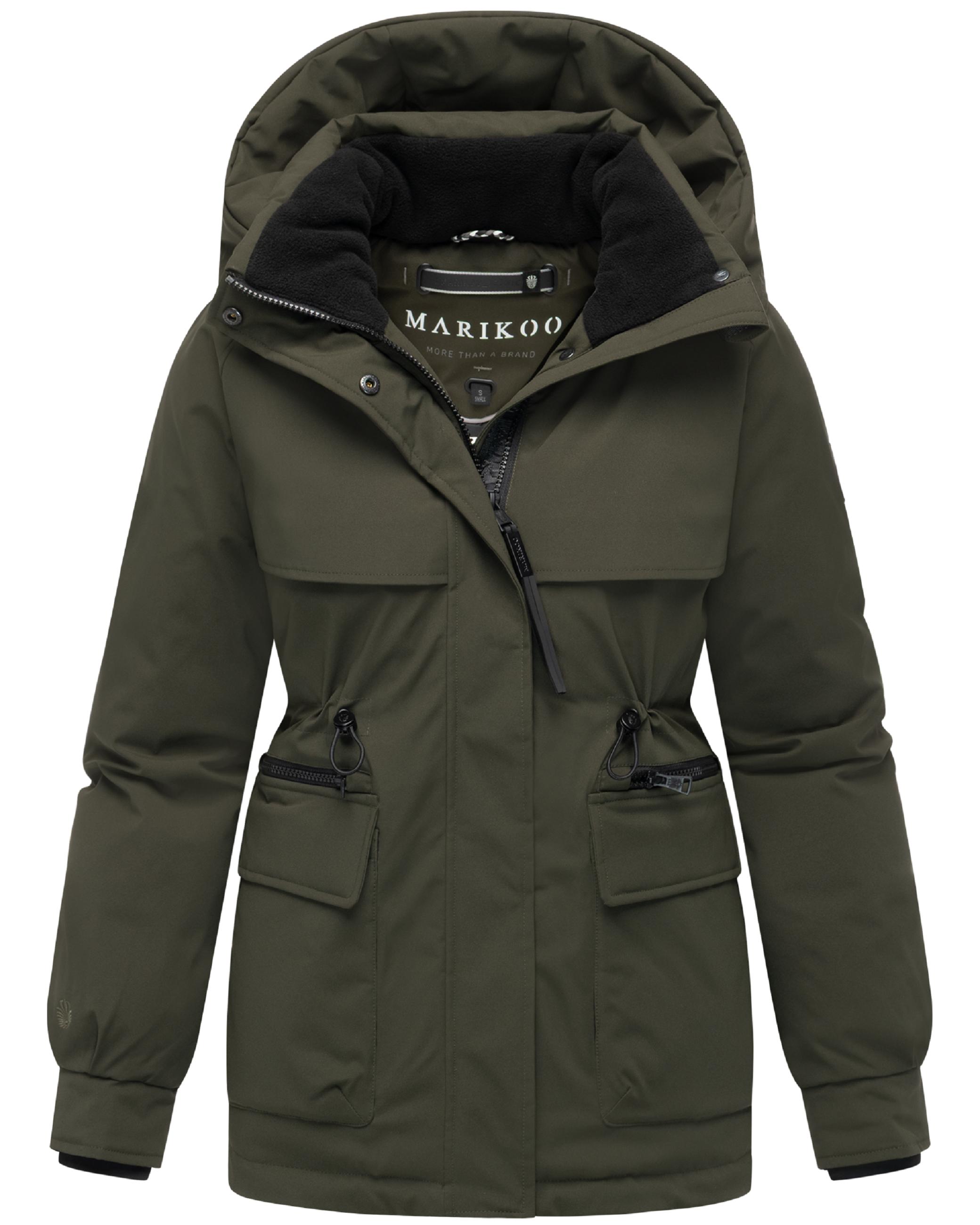 Winter Kurzmantel mit Taillenzugband "Shigaraa XVI" Dark Olive