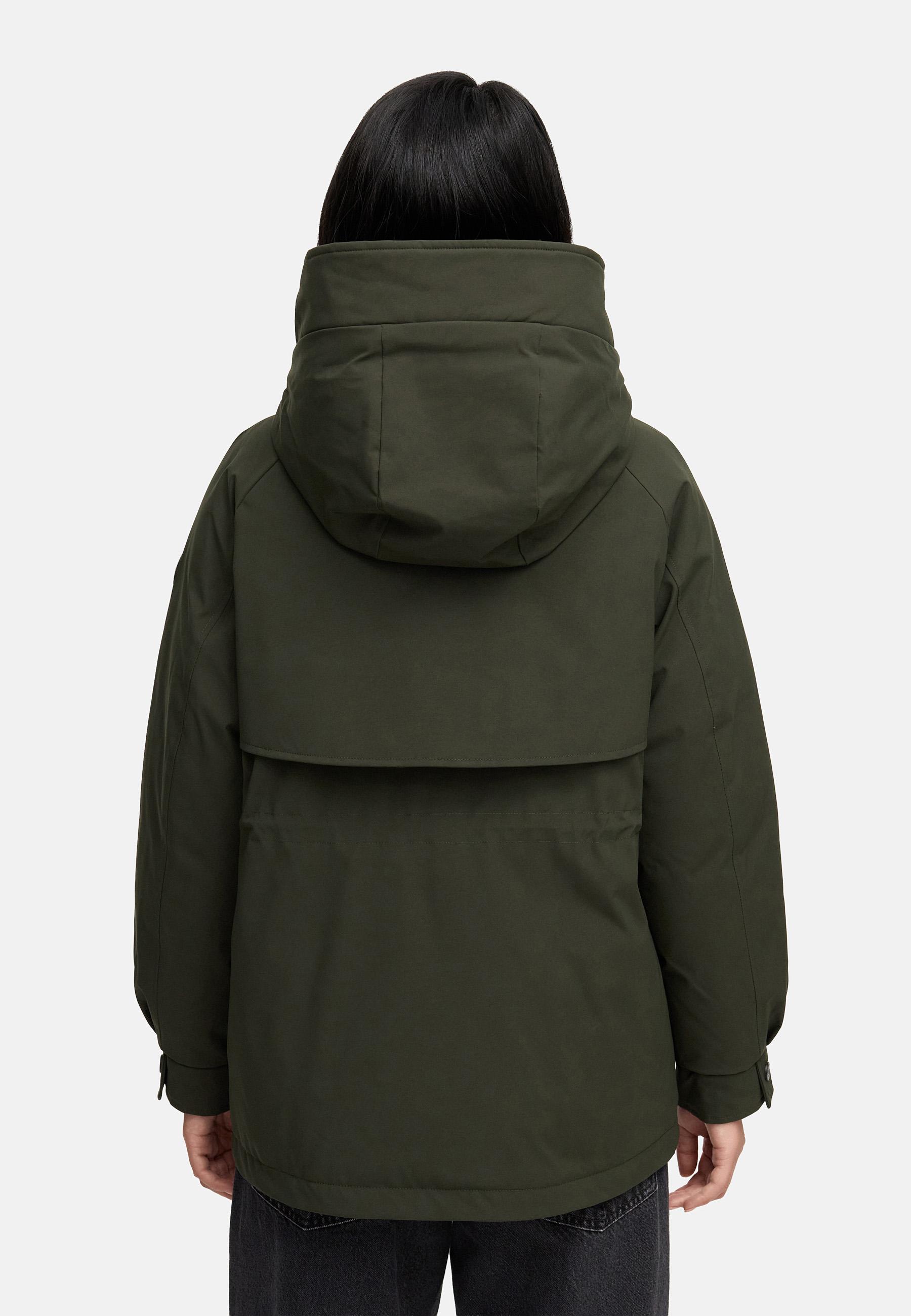 Winter Kurzmantel mit Taillenzugband "Shigaraa XVI" Dark Olive