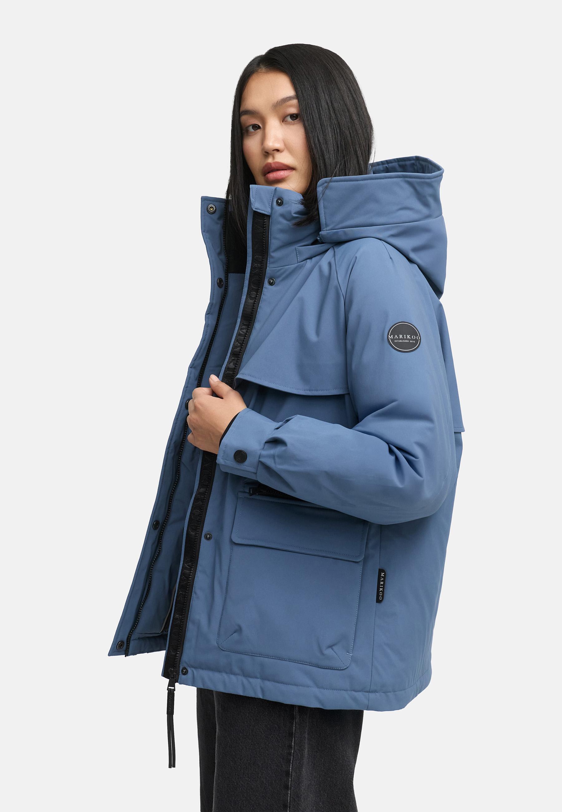 Winter Kurzmantel mit Taillenzugband "Shigaraa XVI" Dusty Blue