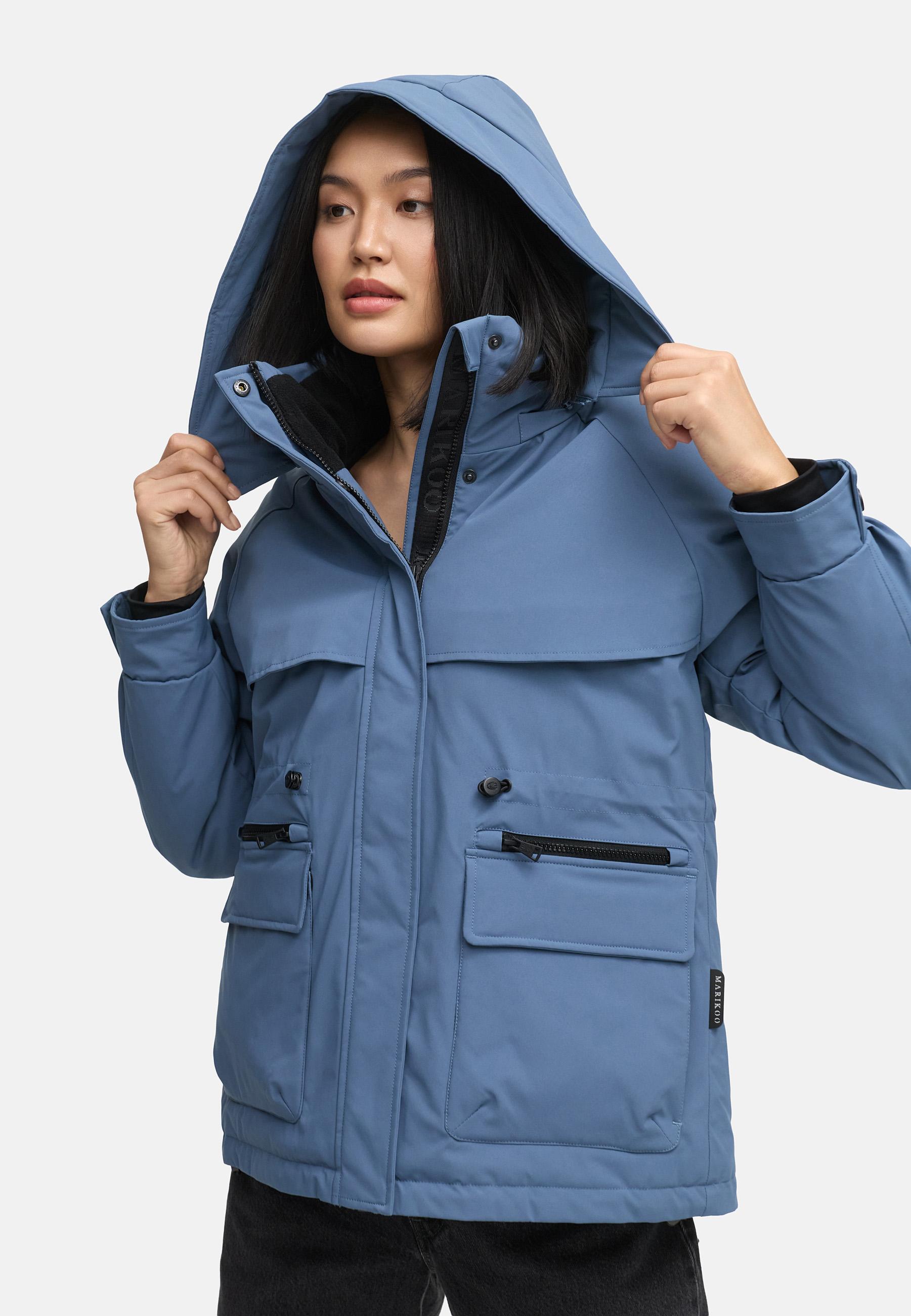Winter Kurzmantel mit Taillenzugband "Shigaraa XVI" Dusty Blue