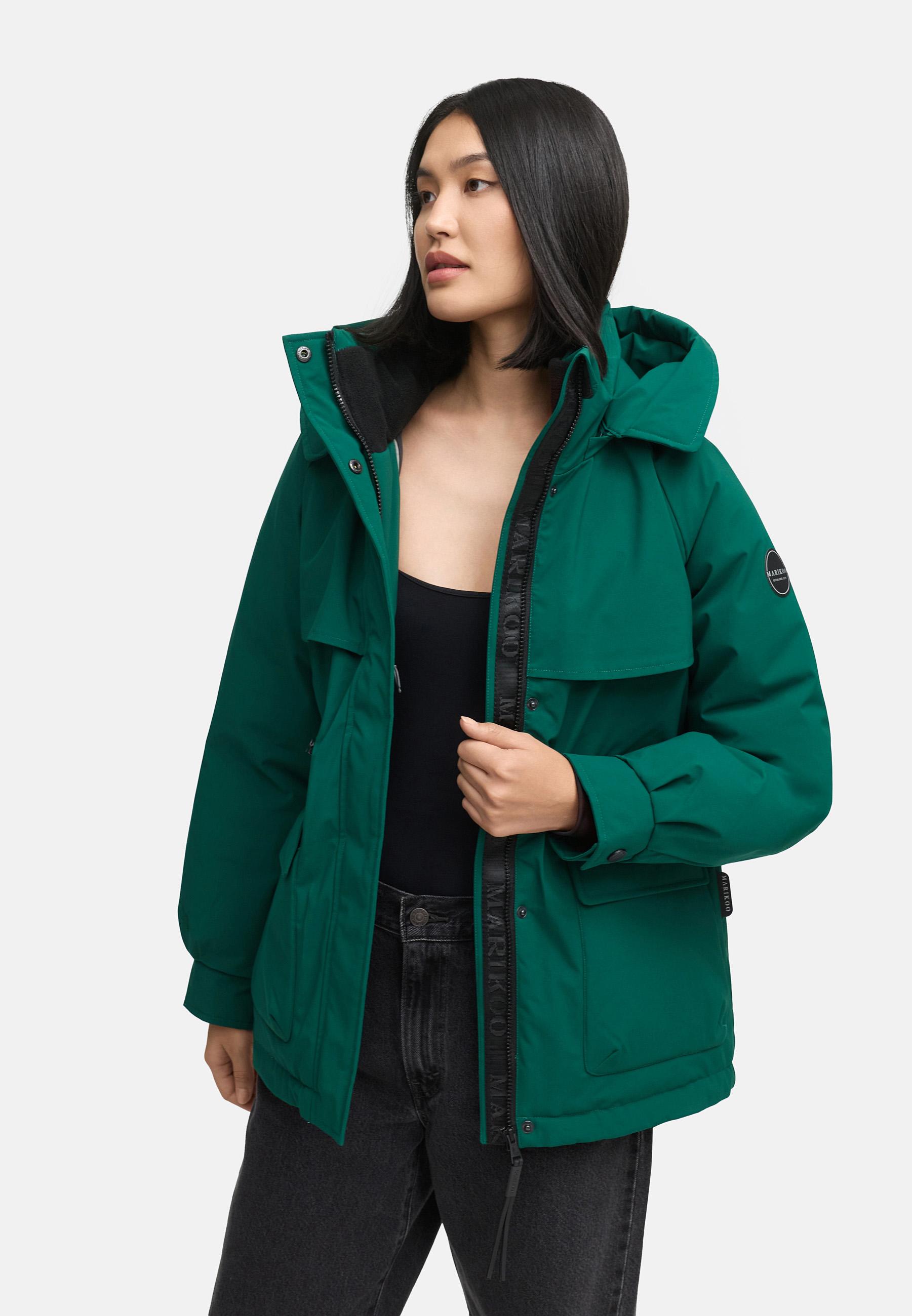 Winter Kurzmantel mit Taillenzugband "Shigaraa XVI" Evergreen