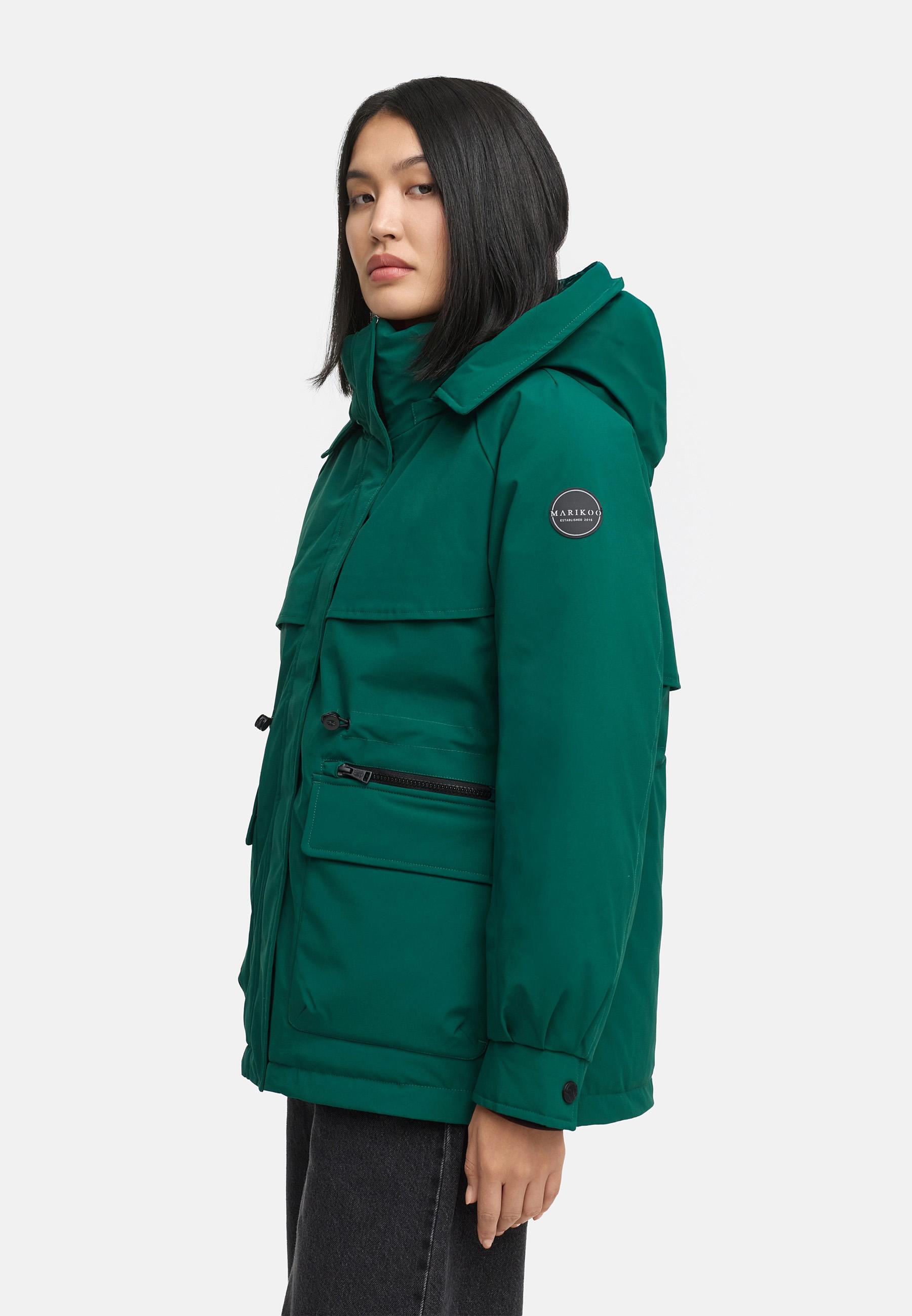 Winter Kurzmantel mit Taillenzugband "Shigaraa XVI" Evergreen